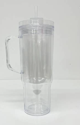 Acrylic Tumbler 40oz Snow Globe Cup with Straw