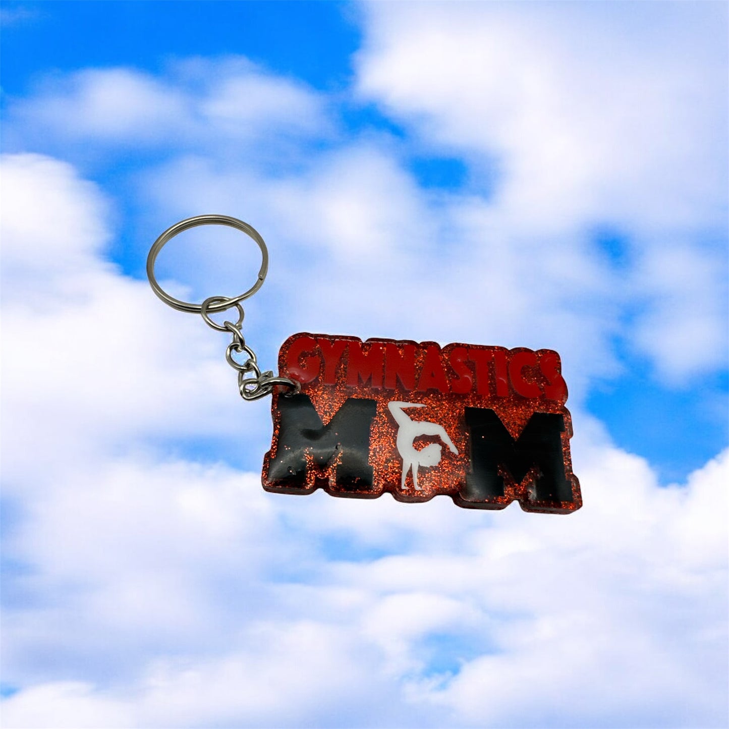 Gymnast Mom 3 inch Keychain – Personalized Gymnastics Bag Charm, Cute Gymnast Gift for Moms