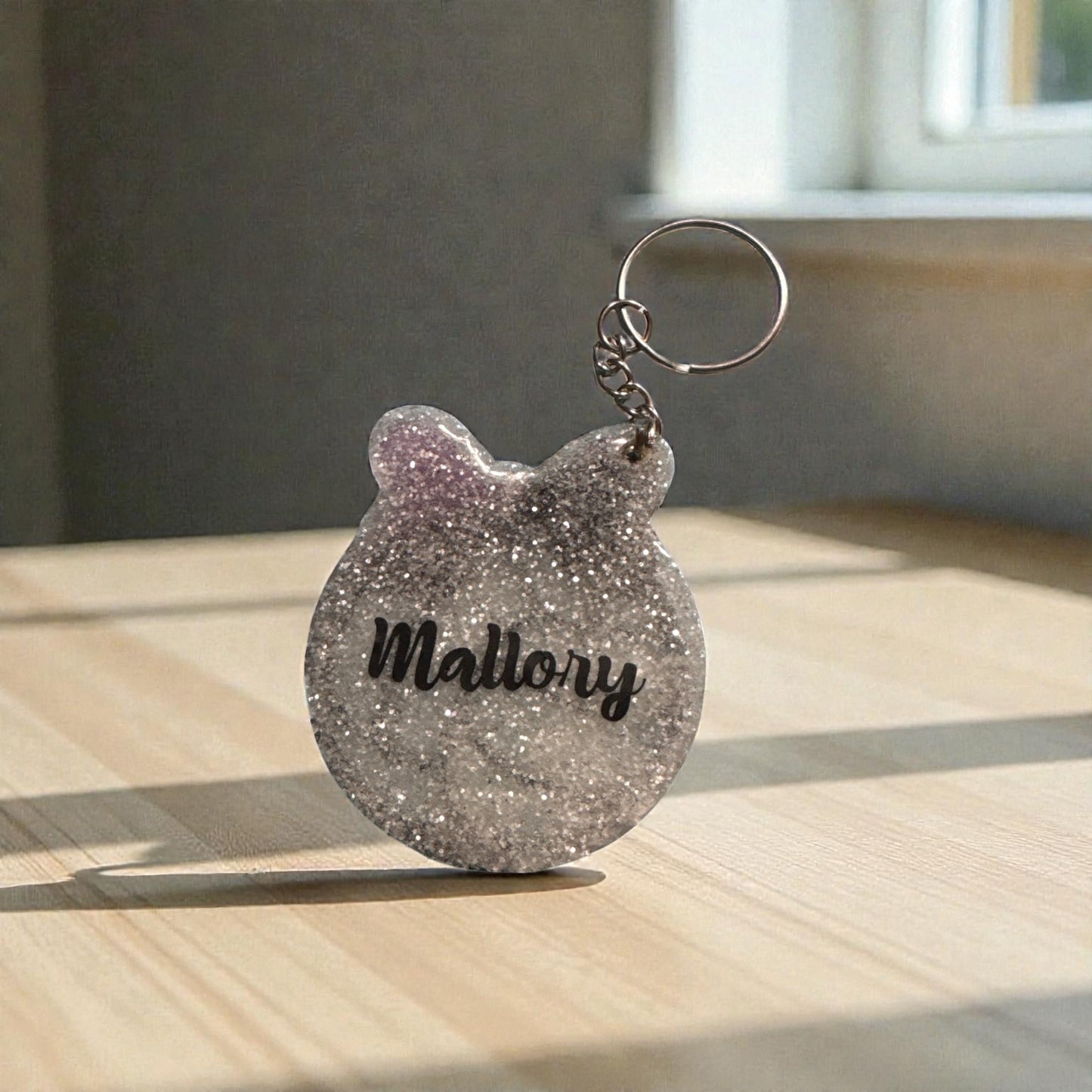 Volleyball Glitter Keychain with Bow – Cute Sporty Purse & Backpack Charm