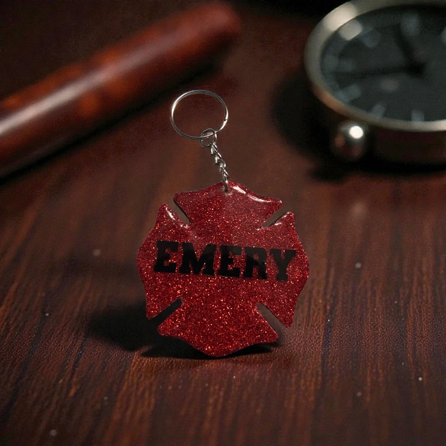 Fire Fighter Custom Acrylic KEYCHAIN - Bag Tag – Backpack – Add your name or your Fire Station number.