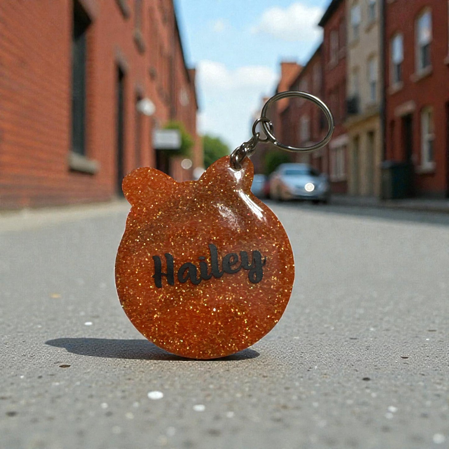 Basketball Glitter Keychain with Bow – Cute Sporty Purse & Backpack Charm