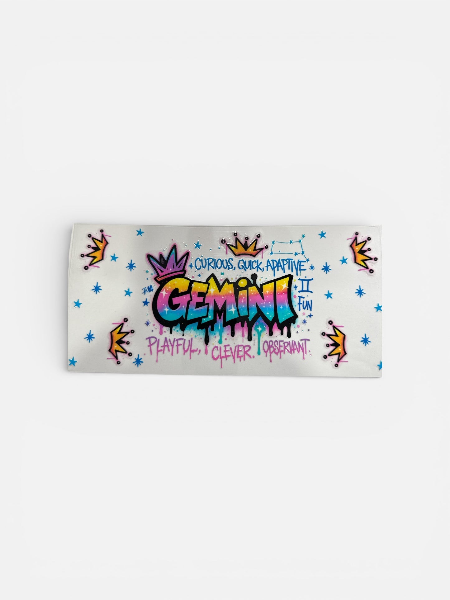Gemini Zodiac Sign UV DTF 16oz Cup Wrap, #179 Tumbler Decal
