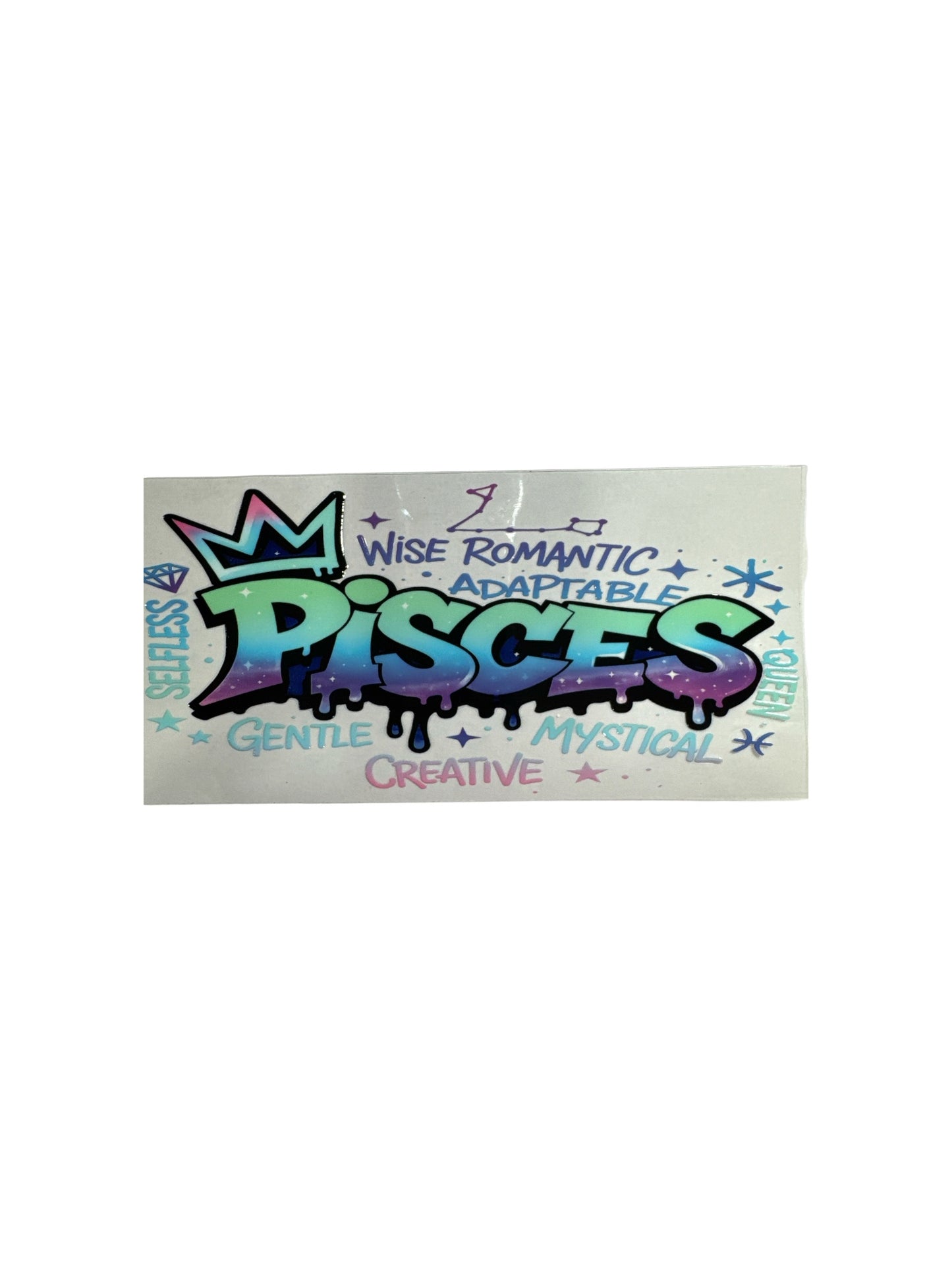 Pisces Zodiac Sign UV DTF 16oz Cup Wrap, 338 Tumbler Decal