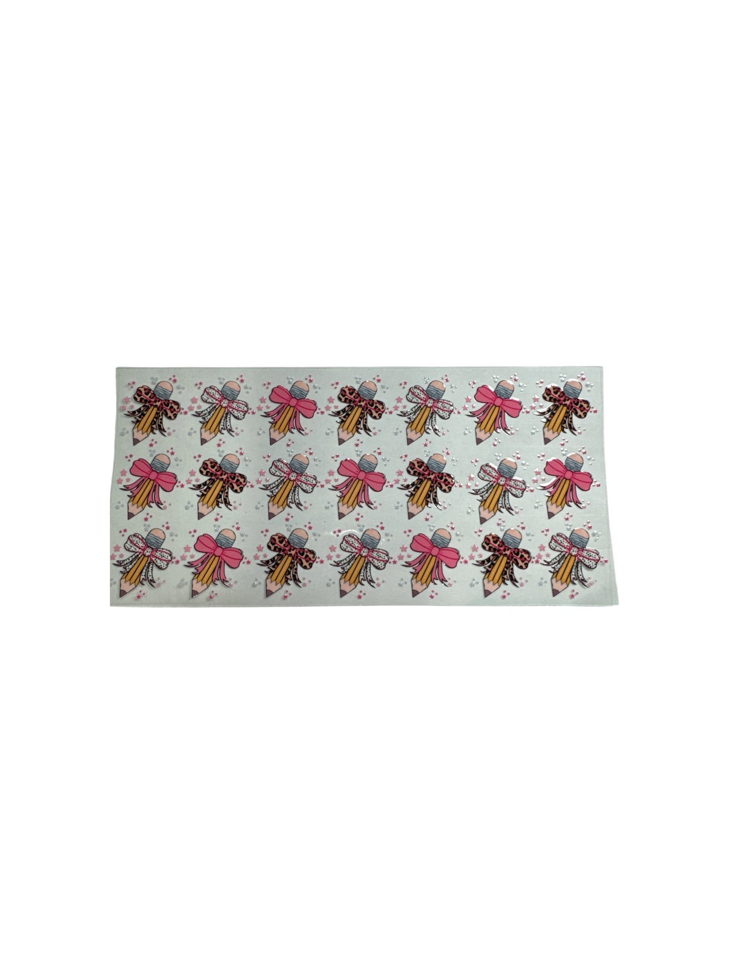 Pencils and bows 16oz UV DTF Cup Wrap Transfer for Cups #355