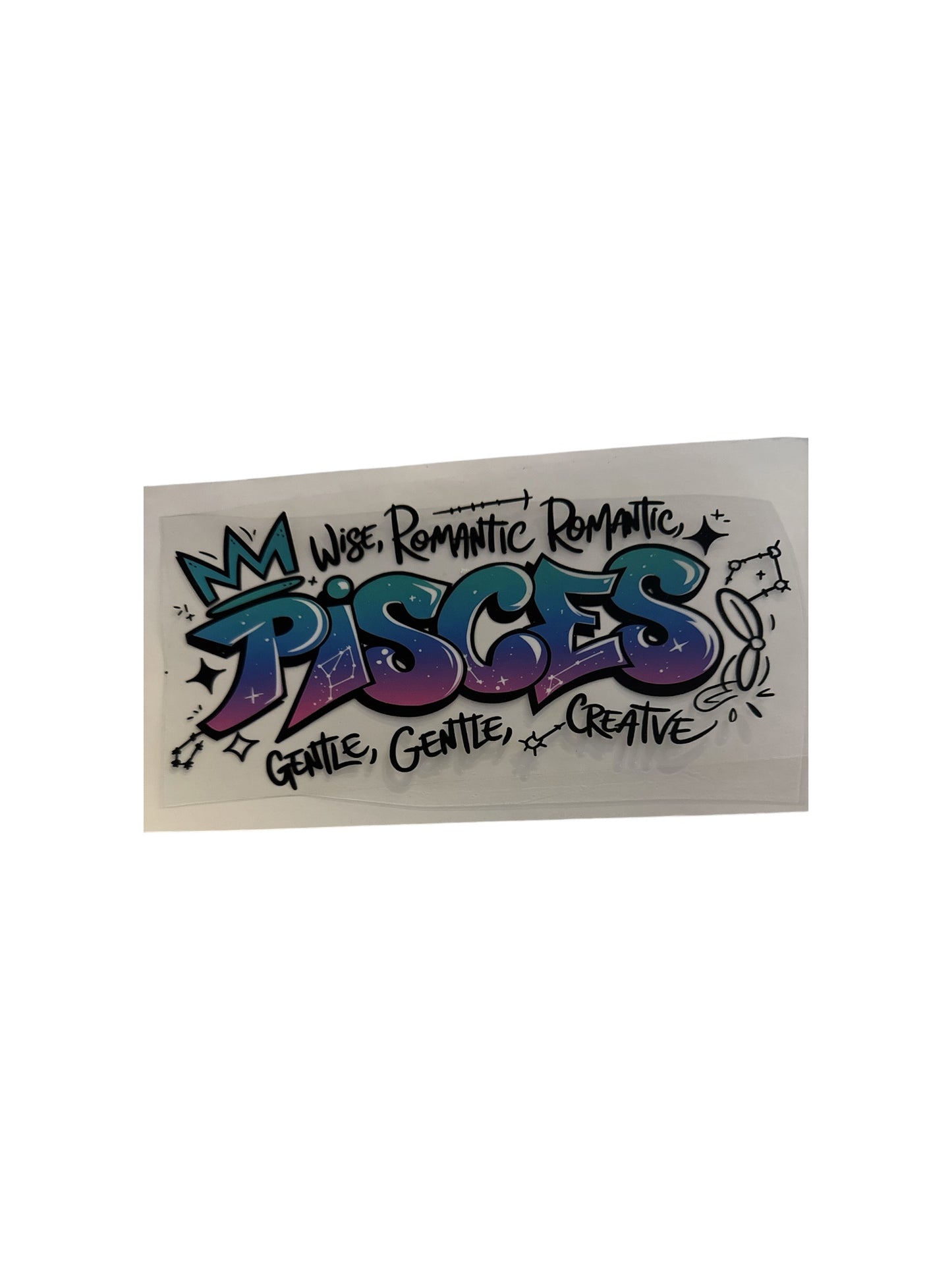 Pisces Zodiac Sign UV DTF Transfer Wrap, #509 Decal