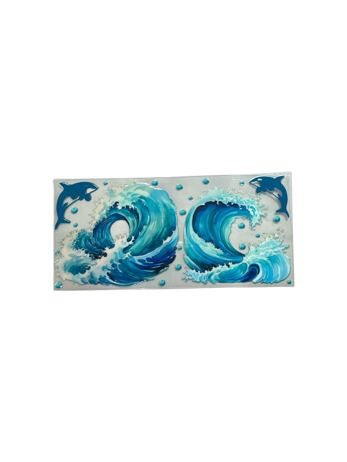 Whales and Waves 16 oz UV DTF Transfer Wrap, #629 Decal