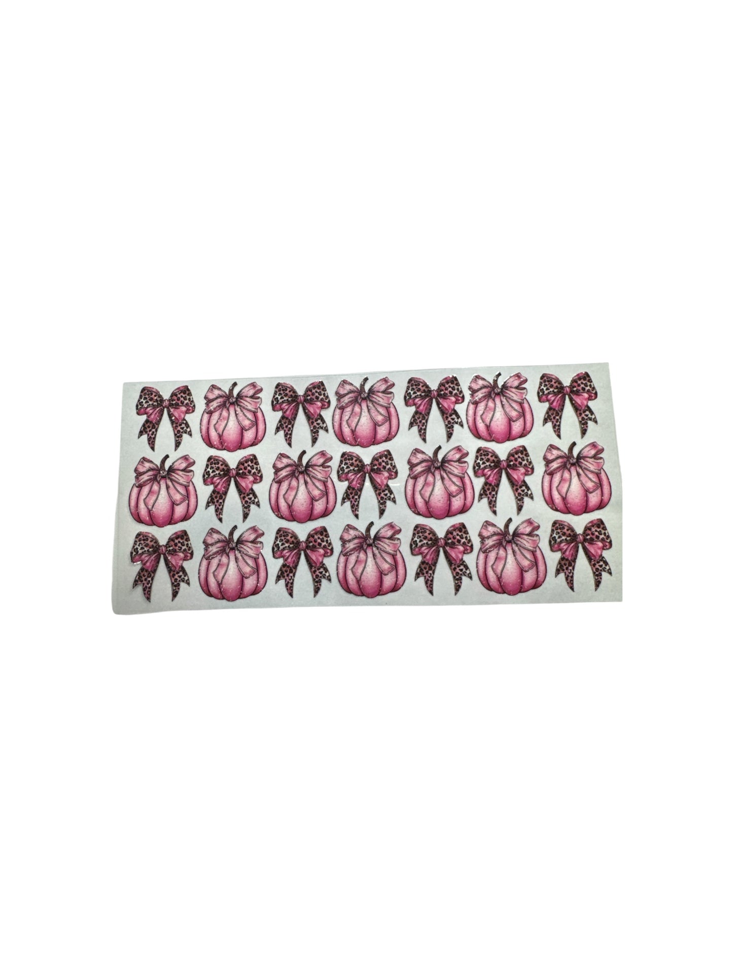 Pumpkins and Bows Pink 16oz UV DTF Transfer #599