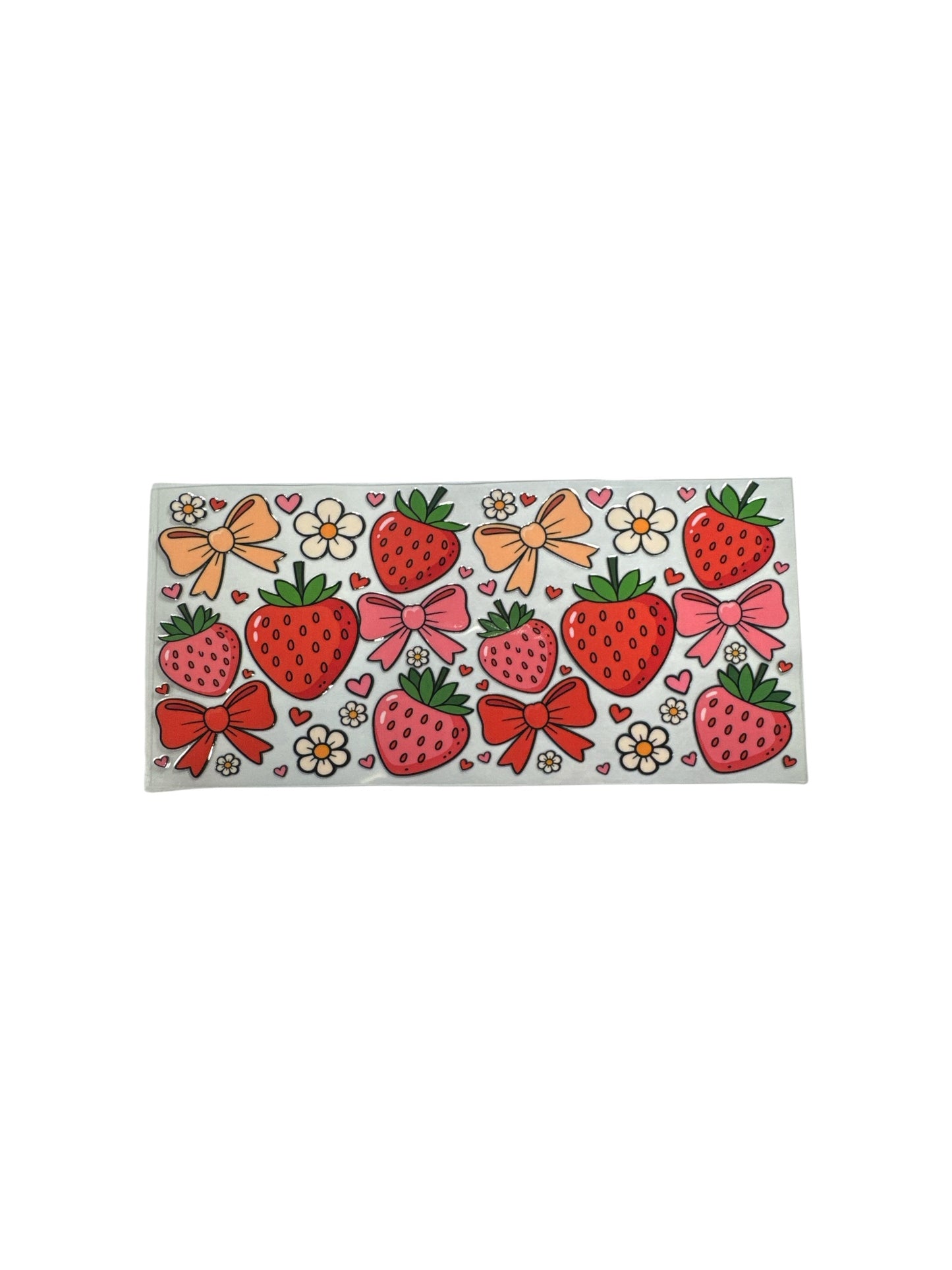 Strawberries and Bows 16oz UV DTF Transfer for Cups #612