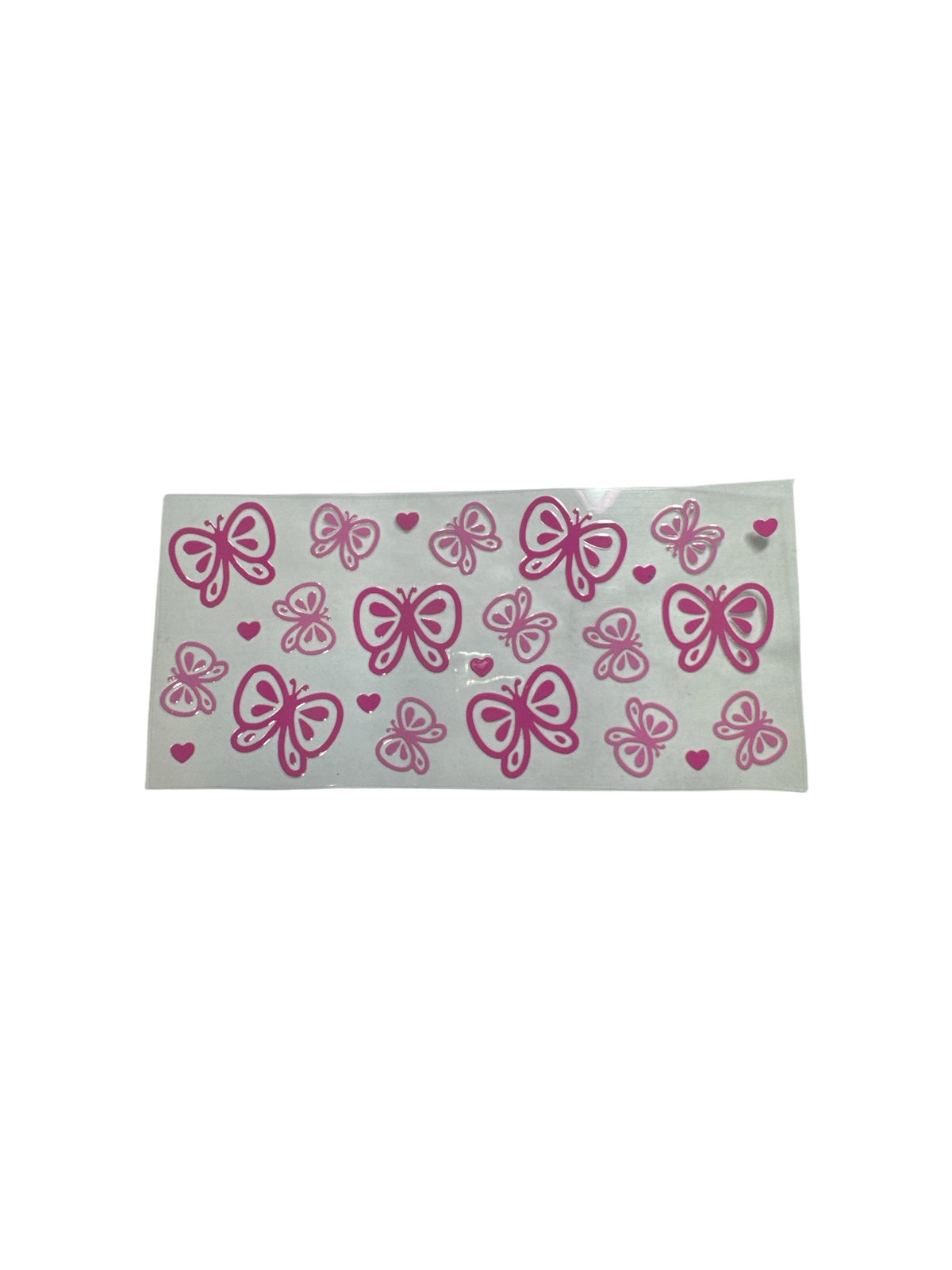 Pink Butterflies UV DTF 16oz Cup Wrap, #583
