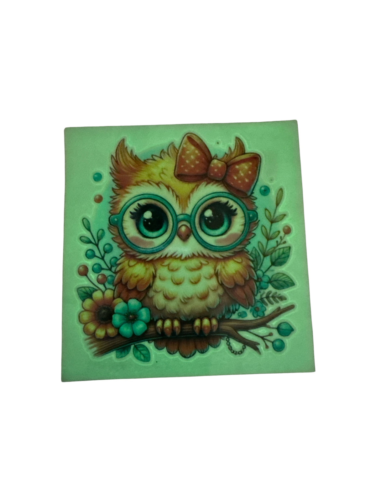 15oz GLOW IN THE DARK UV DTF Owl Transfer #672