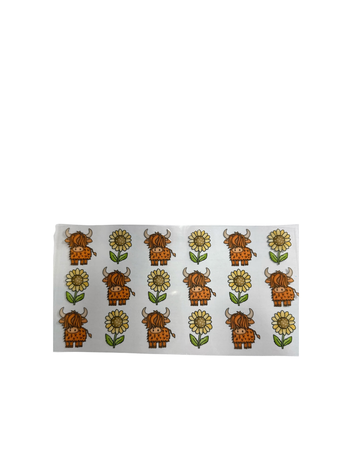 Hyland and Sunflowers UV DTF Decal #699