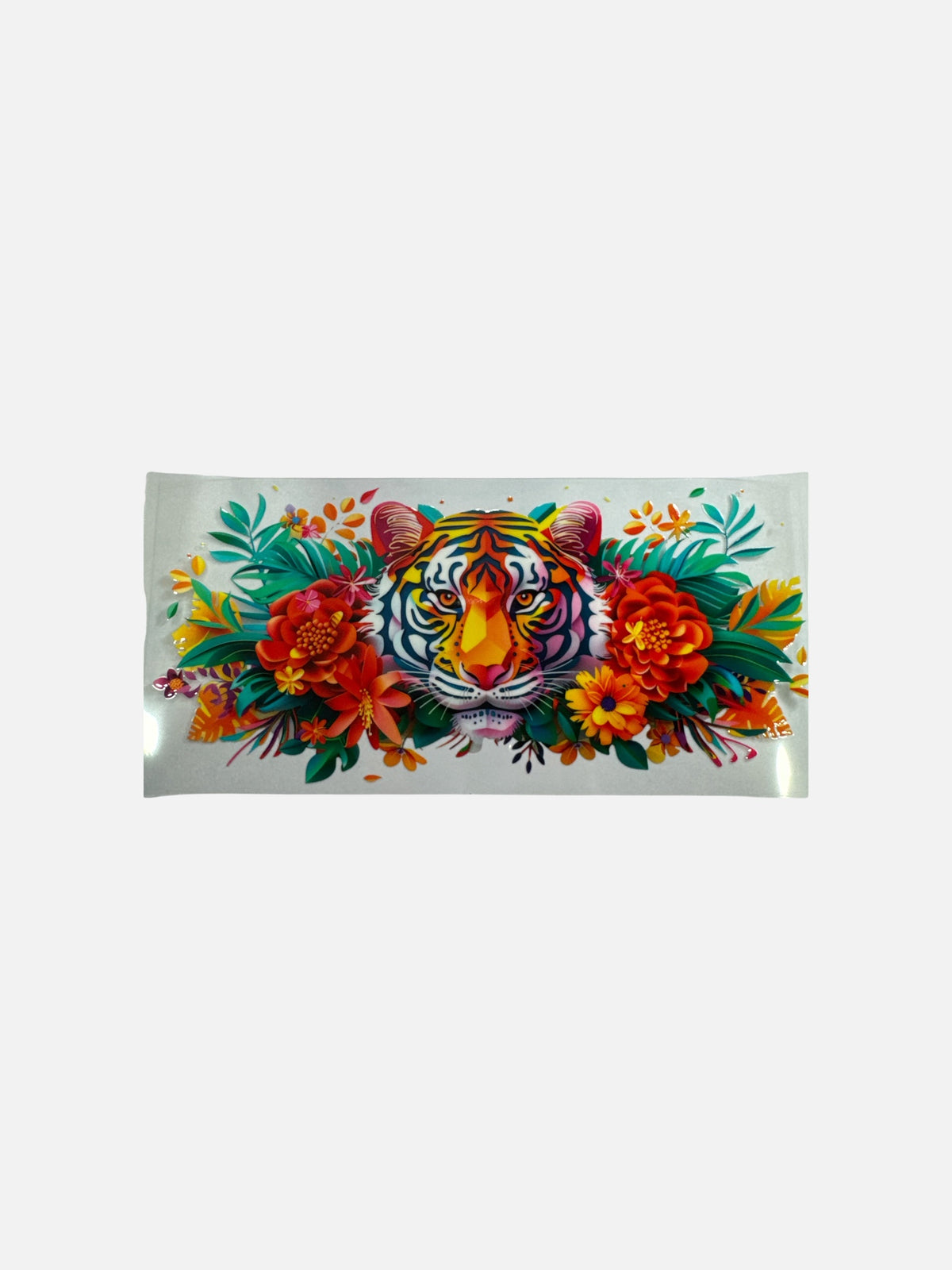 Tiger Colorful Flowers 16oz UV DTF Decal #687