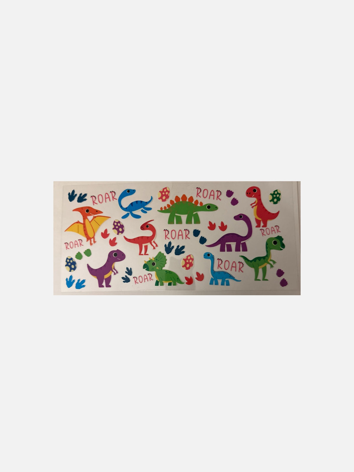 Dinosaurs Colorful 16oz UV DTF Decal Transfer #760