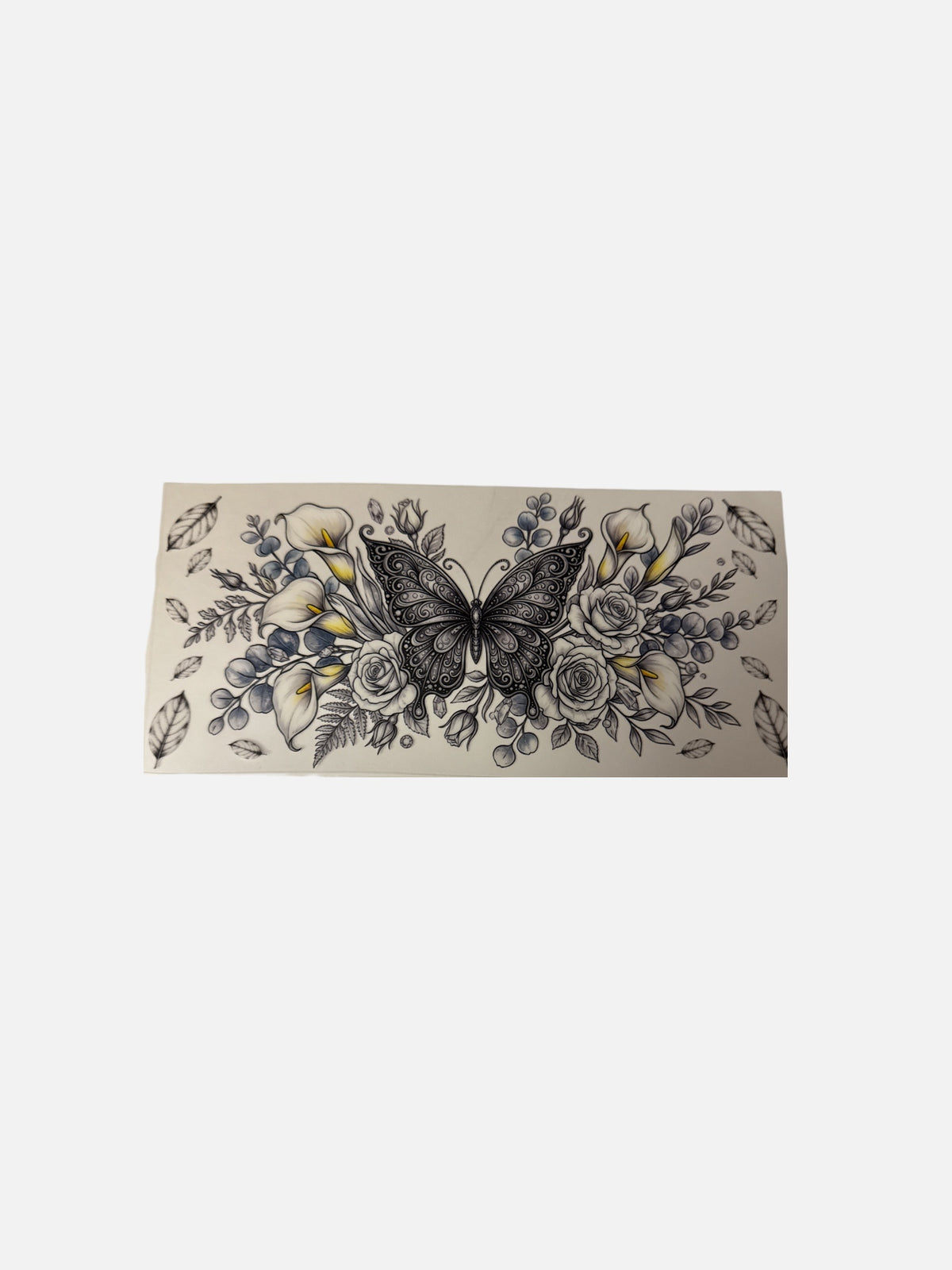 Butterfly Tattoo in Tulips 16oz UV DTF Decal Transfer #765