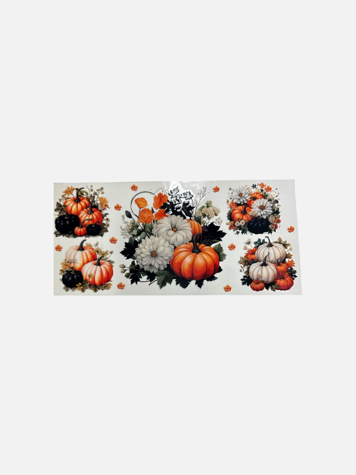 Pumpkins and Flowers 16oz UV DTF Decal Transfer #833