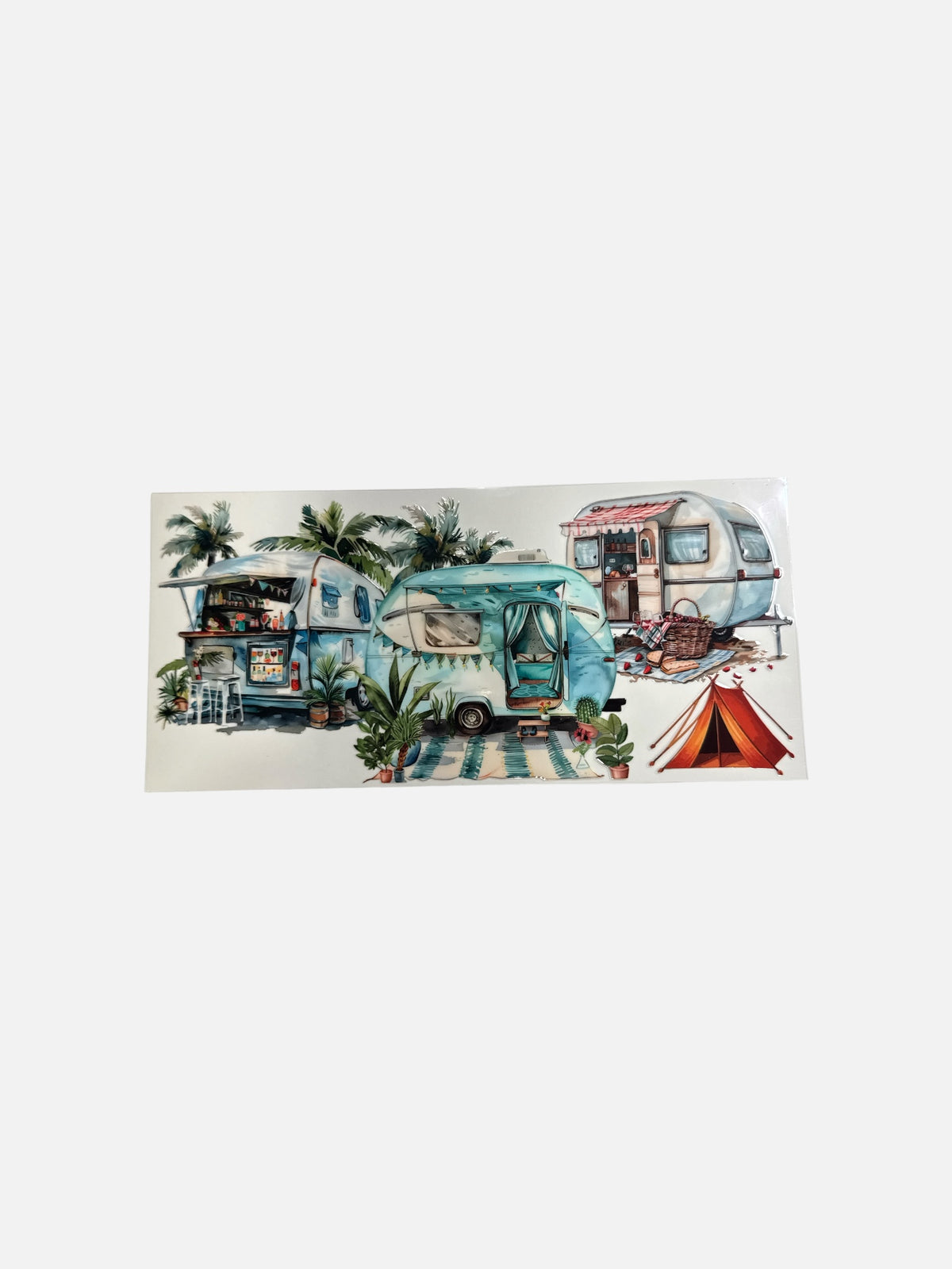 RV Camper Camping UV DTF 16oz DTF Decal Transfer #916