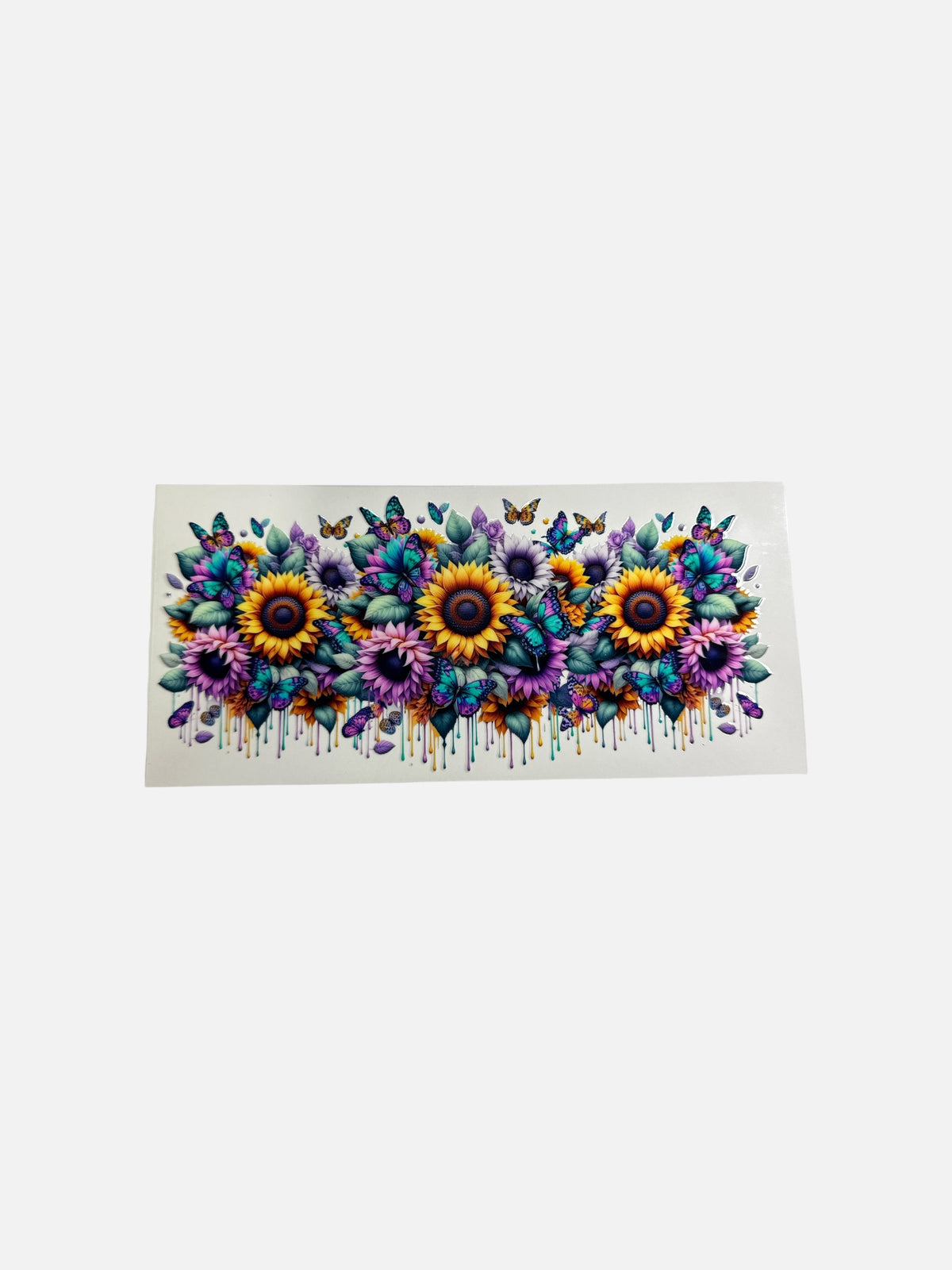Garden Flowers with Pink 16oz UV DTF Decal Transfer #830