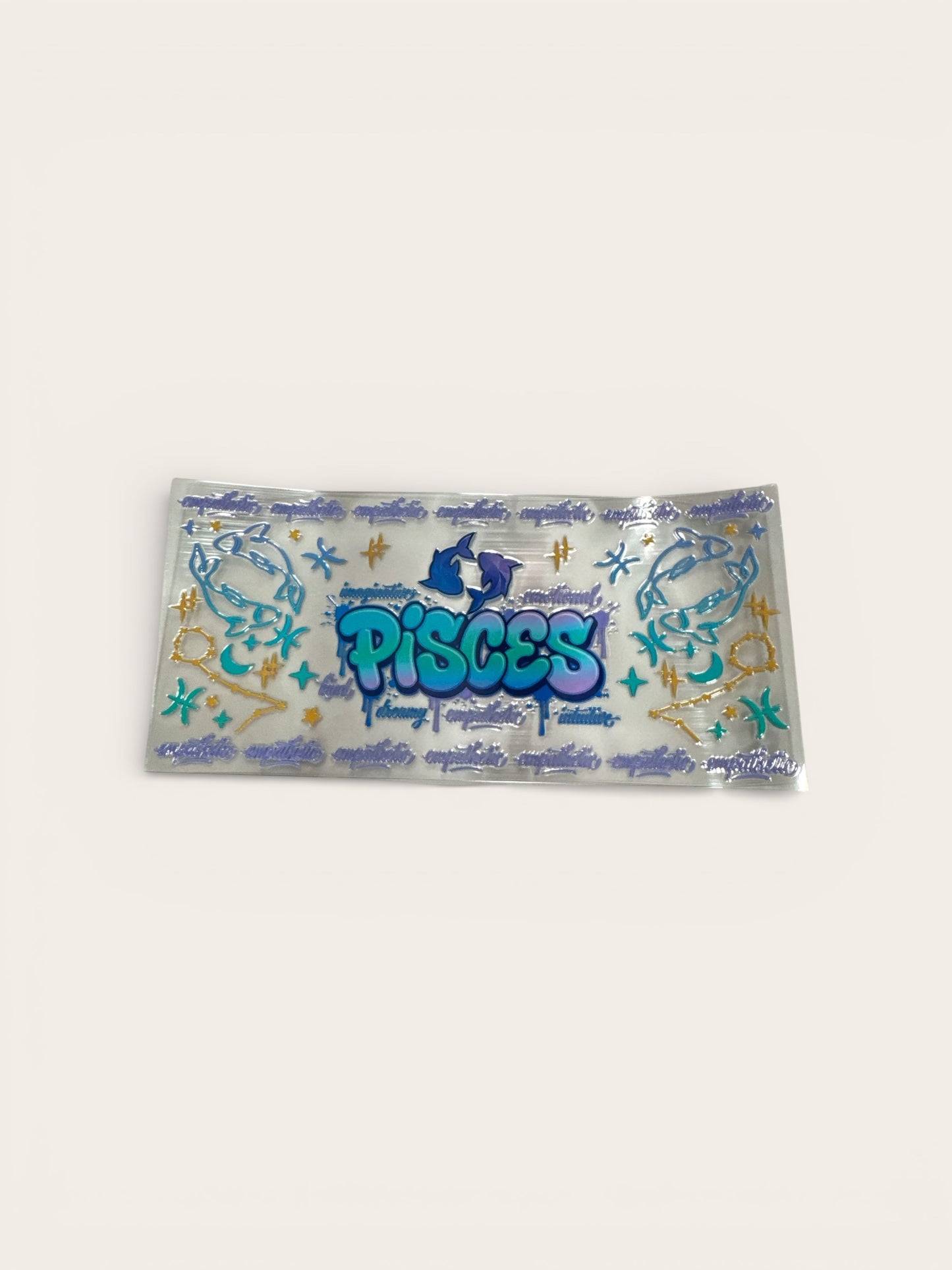 Pisces Zodiac Sign UV DTF 16oz Cup Wrap, #162 Tumbler Decal