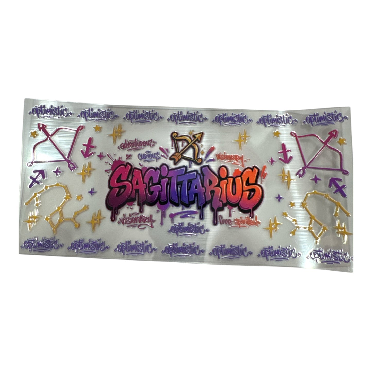 Sagittarius Zodiac Sign UV DTF 16oz Cup Wrap, #163 Tumbler Decal