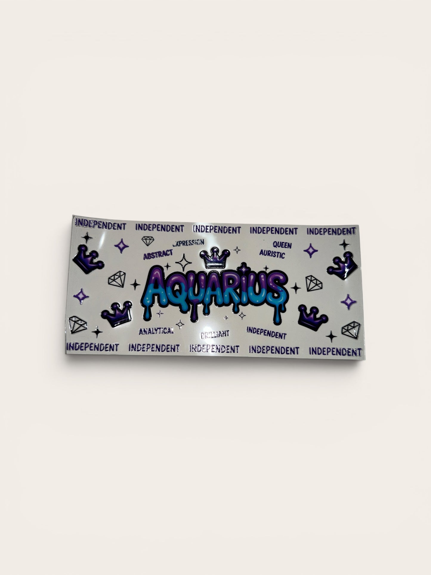 Aquarius Zodiac Sign UV DTF 16oz Cup Wrap, #236 Tumbler Decal