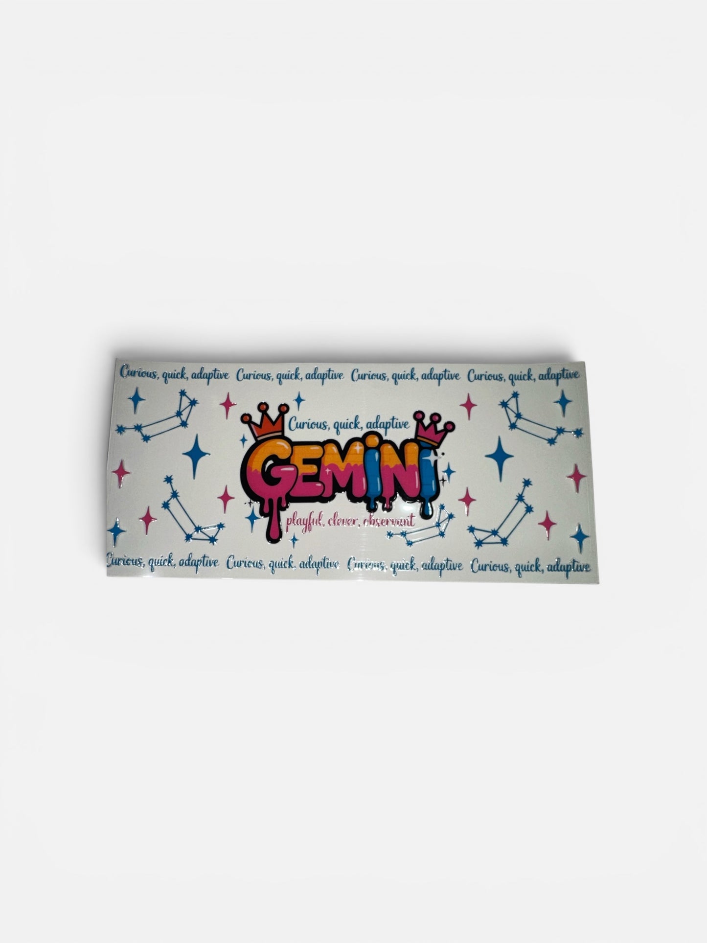 Gemini Zodiac Sign UV DTF 16oz Cup Wrap, #240 Tumbler Decal