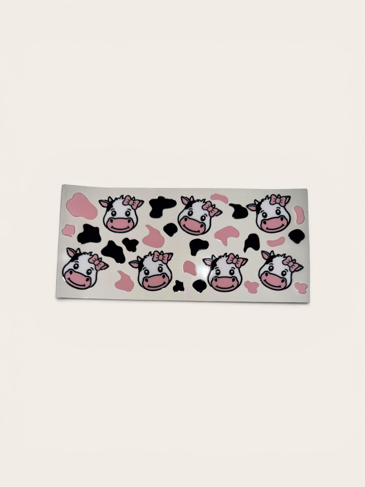 Cows with Bows UV DTF 16oz Cup Wrap, #260 Tumbler Decal