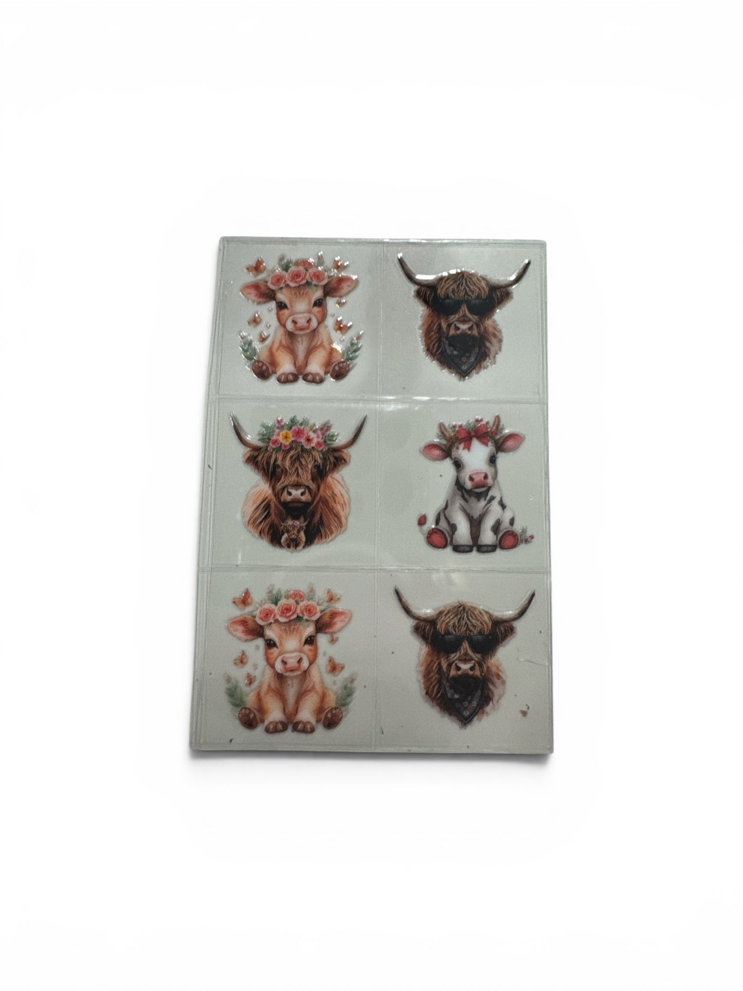 Hyland Cows 3 oz UV DTF Cup Wrap