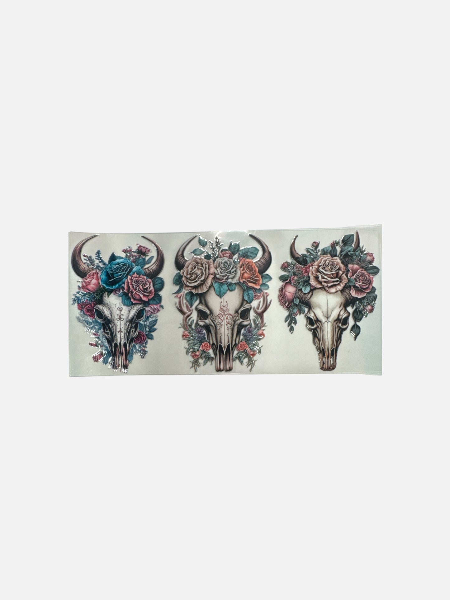 Skulls and Flowers 16oz UV DTF Cup Wrap #408