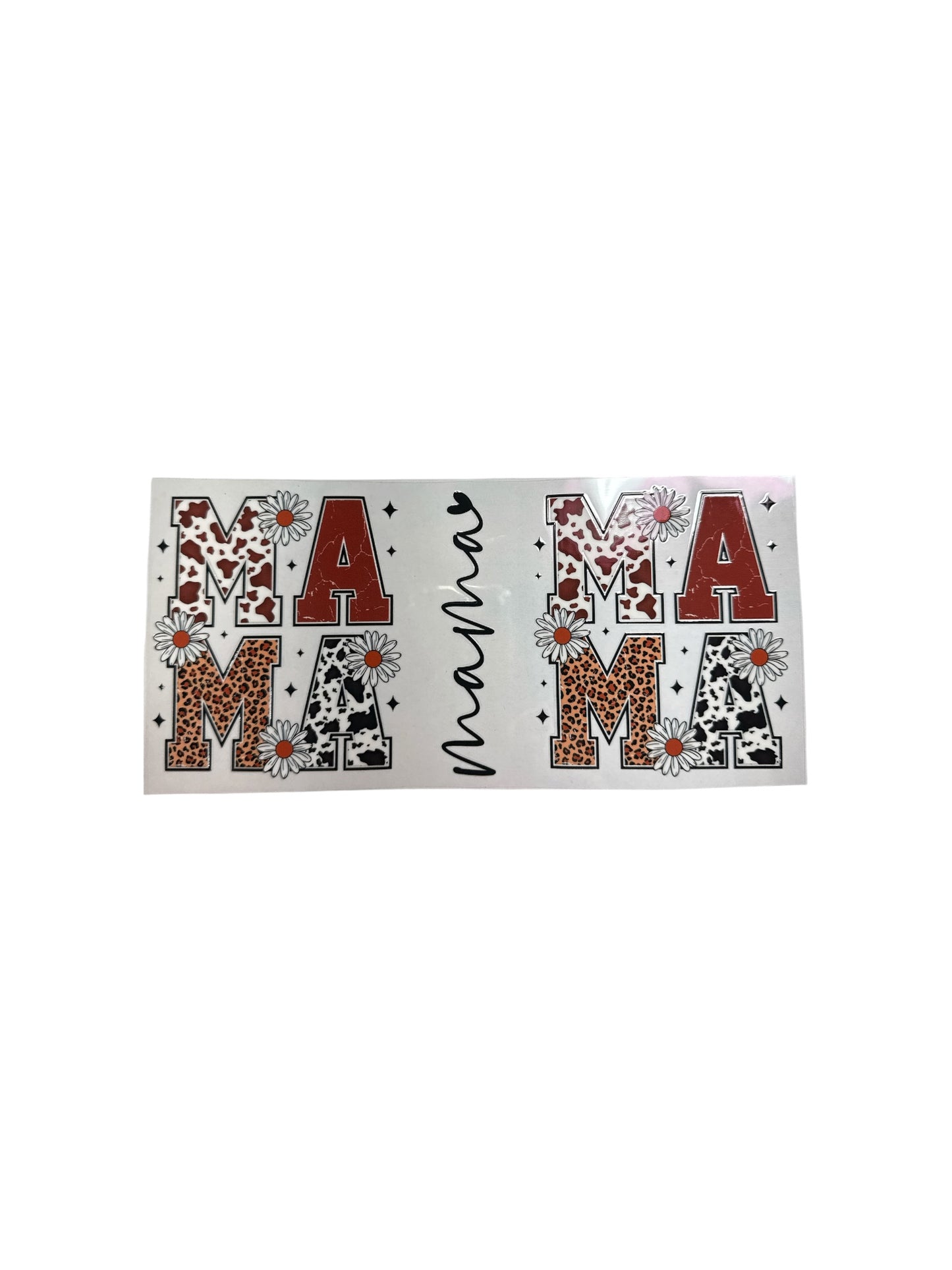 Mama Cowhide Brown and Black UV DTF 16oz Cup Wrap, #380