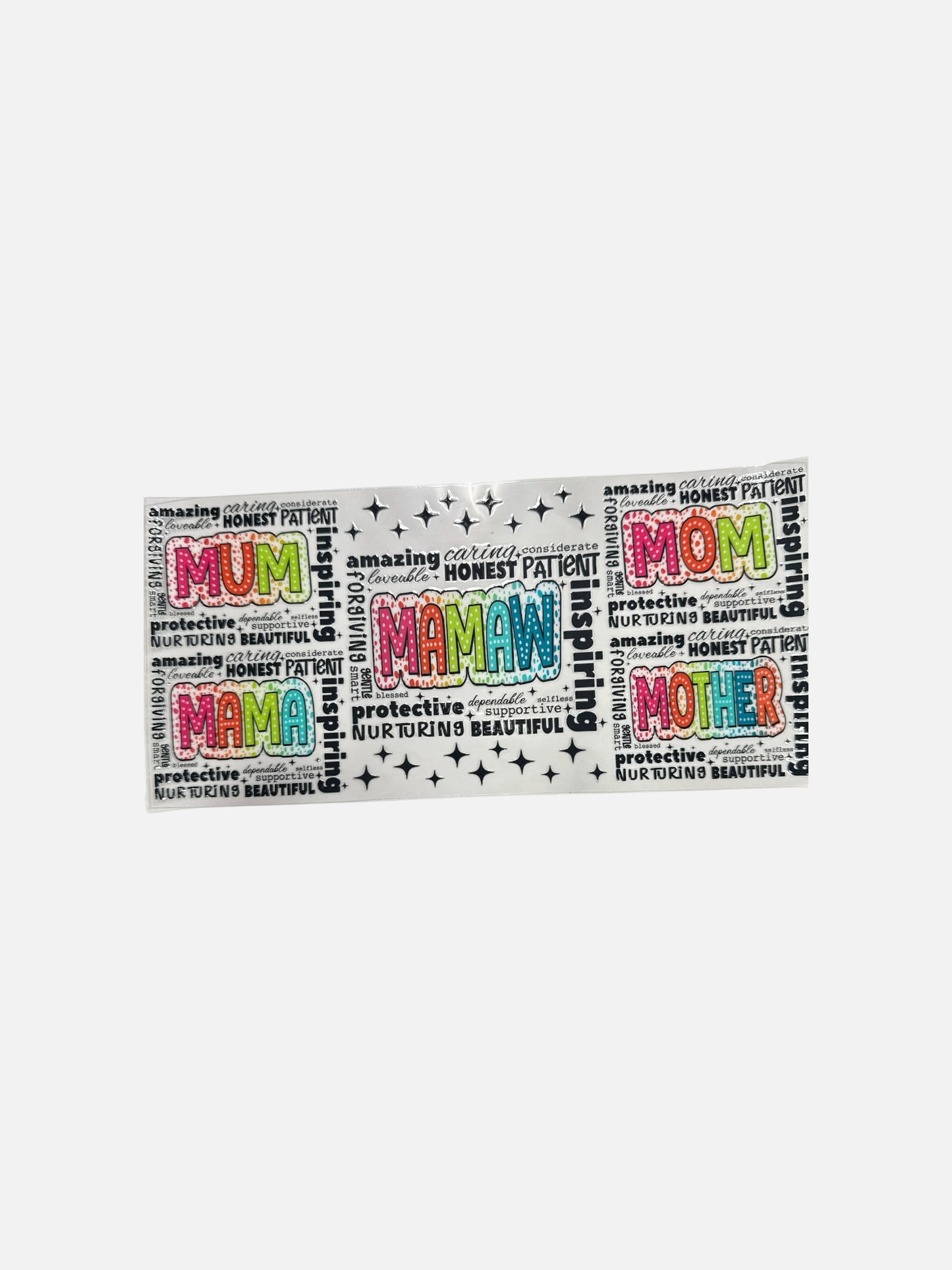 Mama, Mum, Mamaw Wrap UV DTF 16oz Cup Wrap, #528
