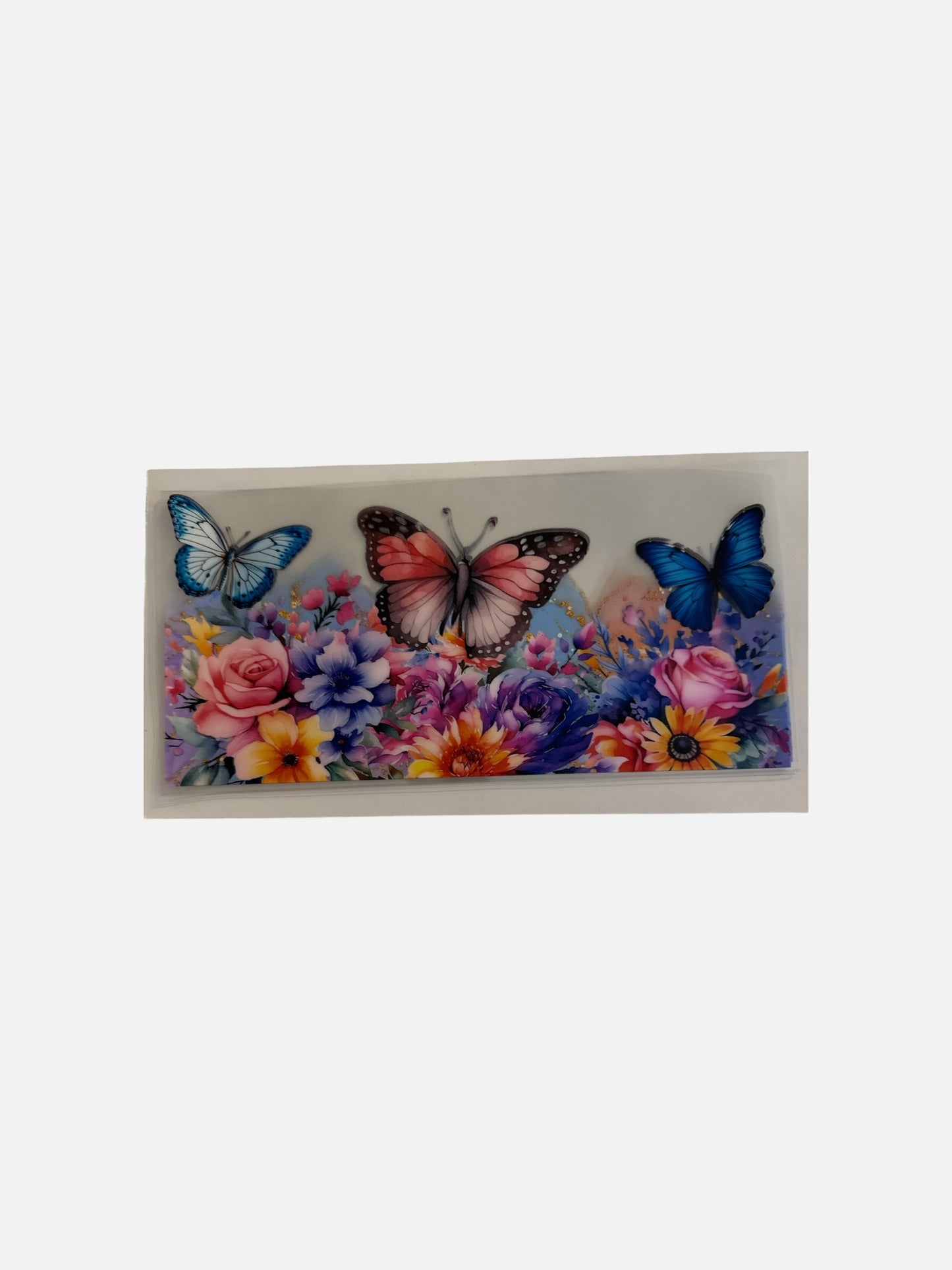 Butterflies Colorful and Floral -16oz UV DTF Cup Wrap Transfer for Cups #464