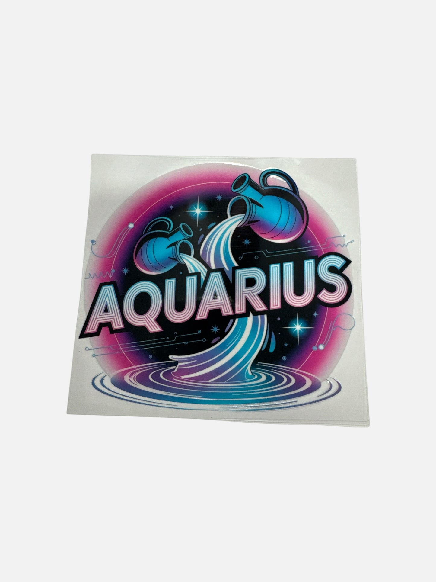 Aquarius Zodiac Sign UV DTF Transfer Wrap, #540 Tumbler Decal