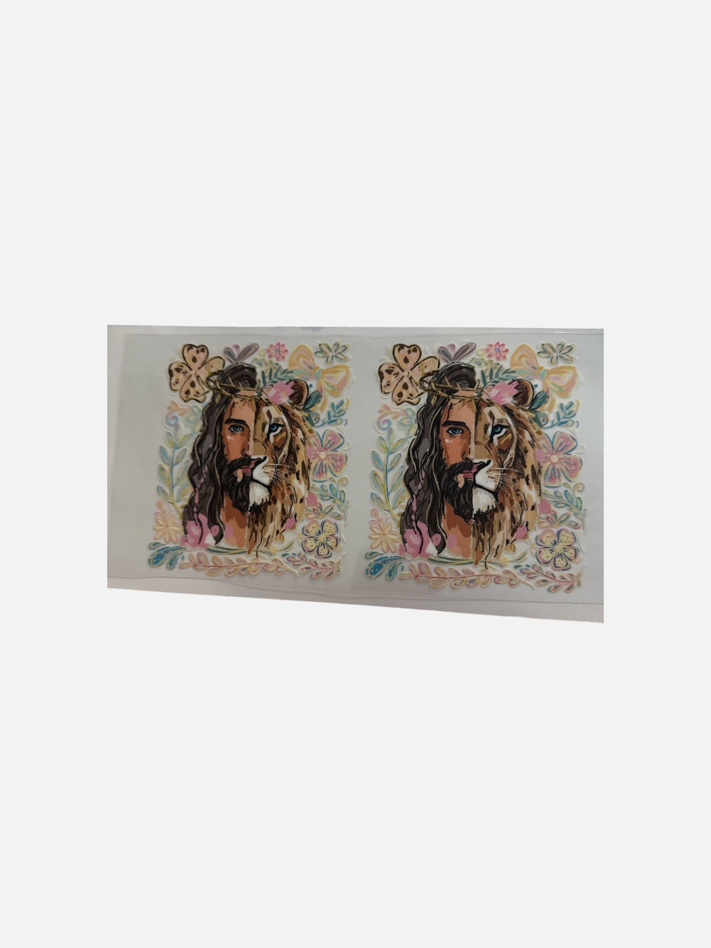Lion Face half Man Face 16oz UV DTF Cup Wrap #451