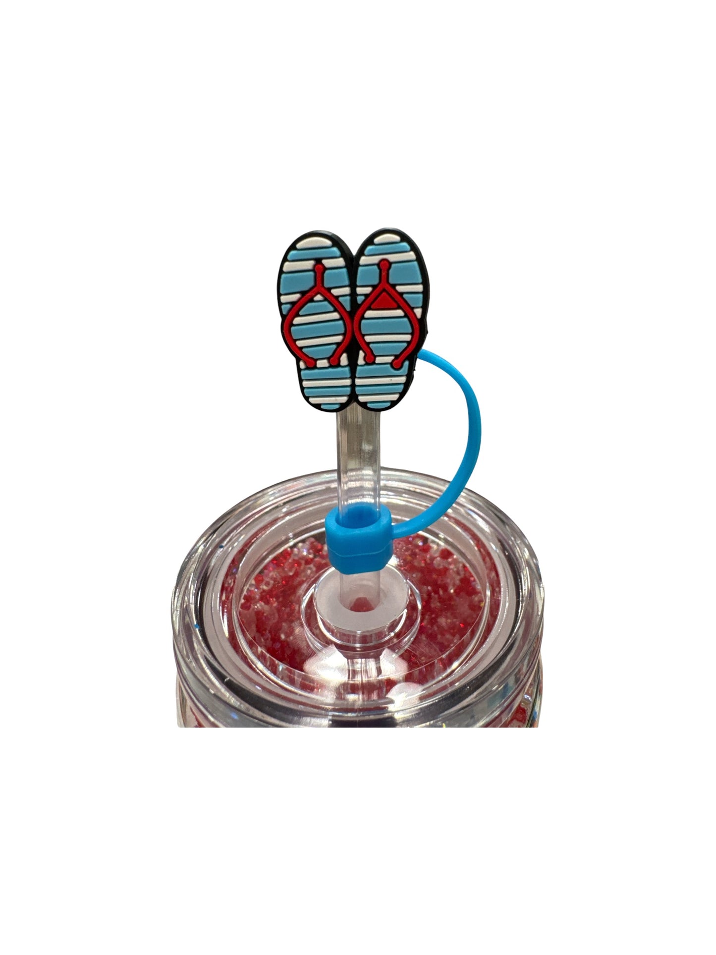 Flip Flops Straw Topper – Cute Silicone Drink Accessory for Tumblers