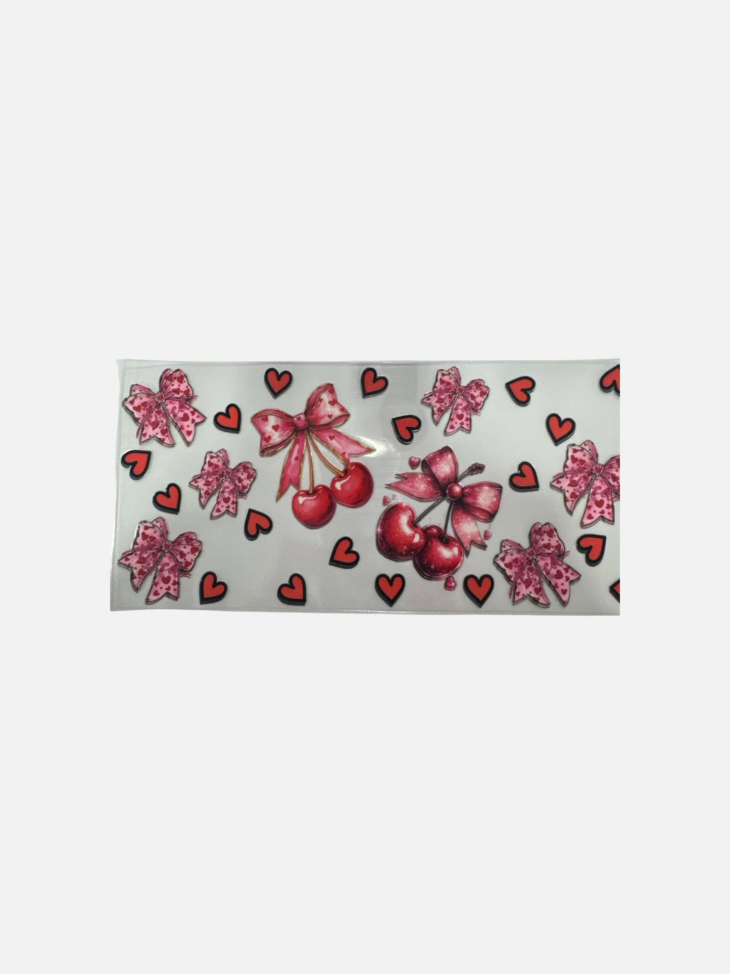 Cherries - Red with Pink UV DTF Cup Wrap – #558