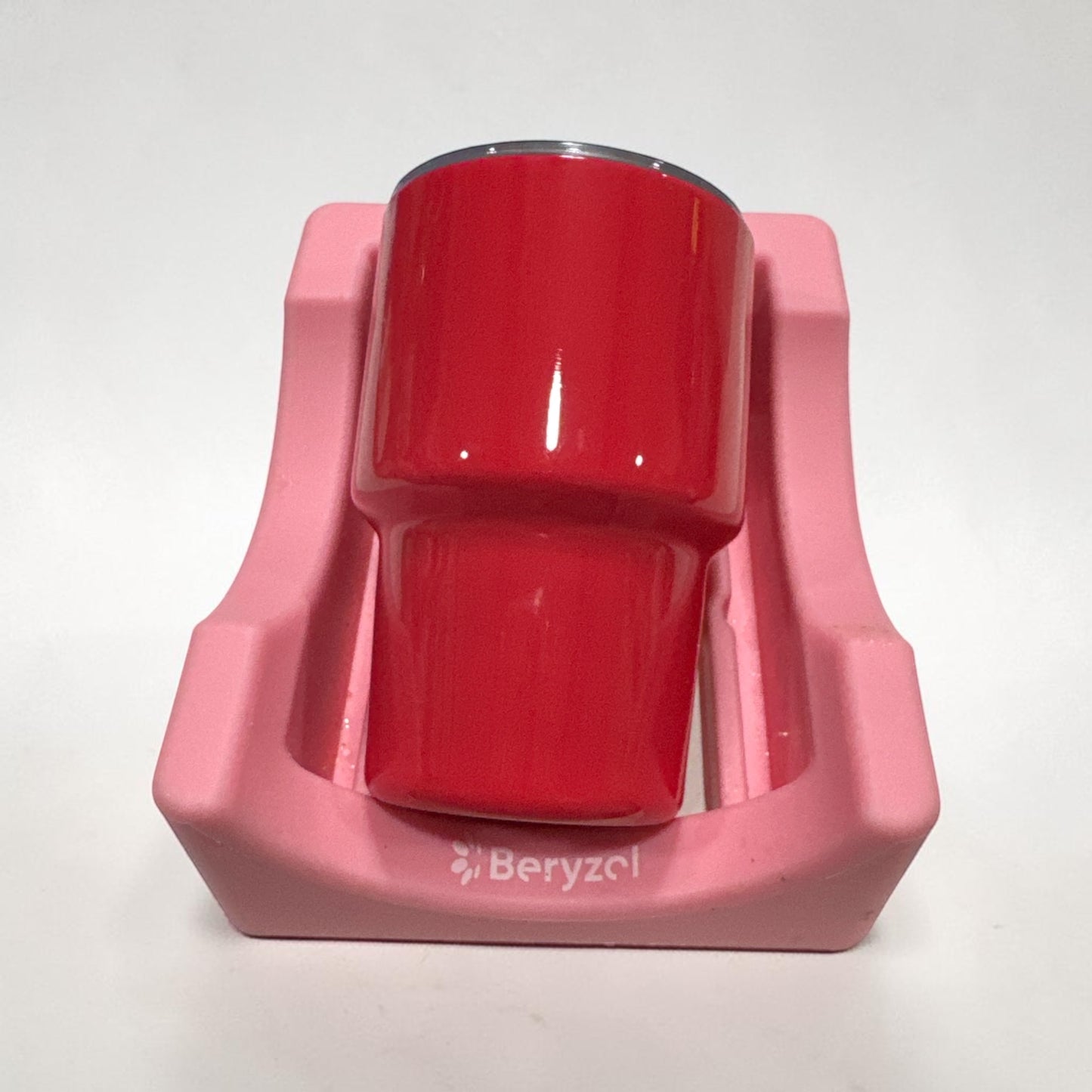 3 OZ Red Stainless Steel Double Wall Mugs with Lids and Straw