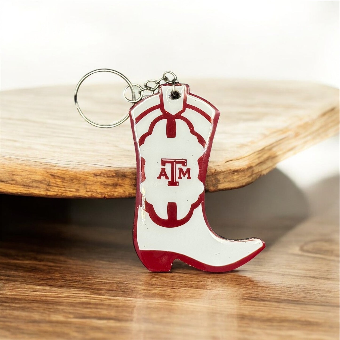 College Station Game Day Boot 3-inch Keychain – Maroon Pride Gift