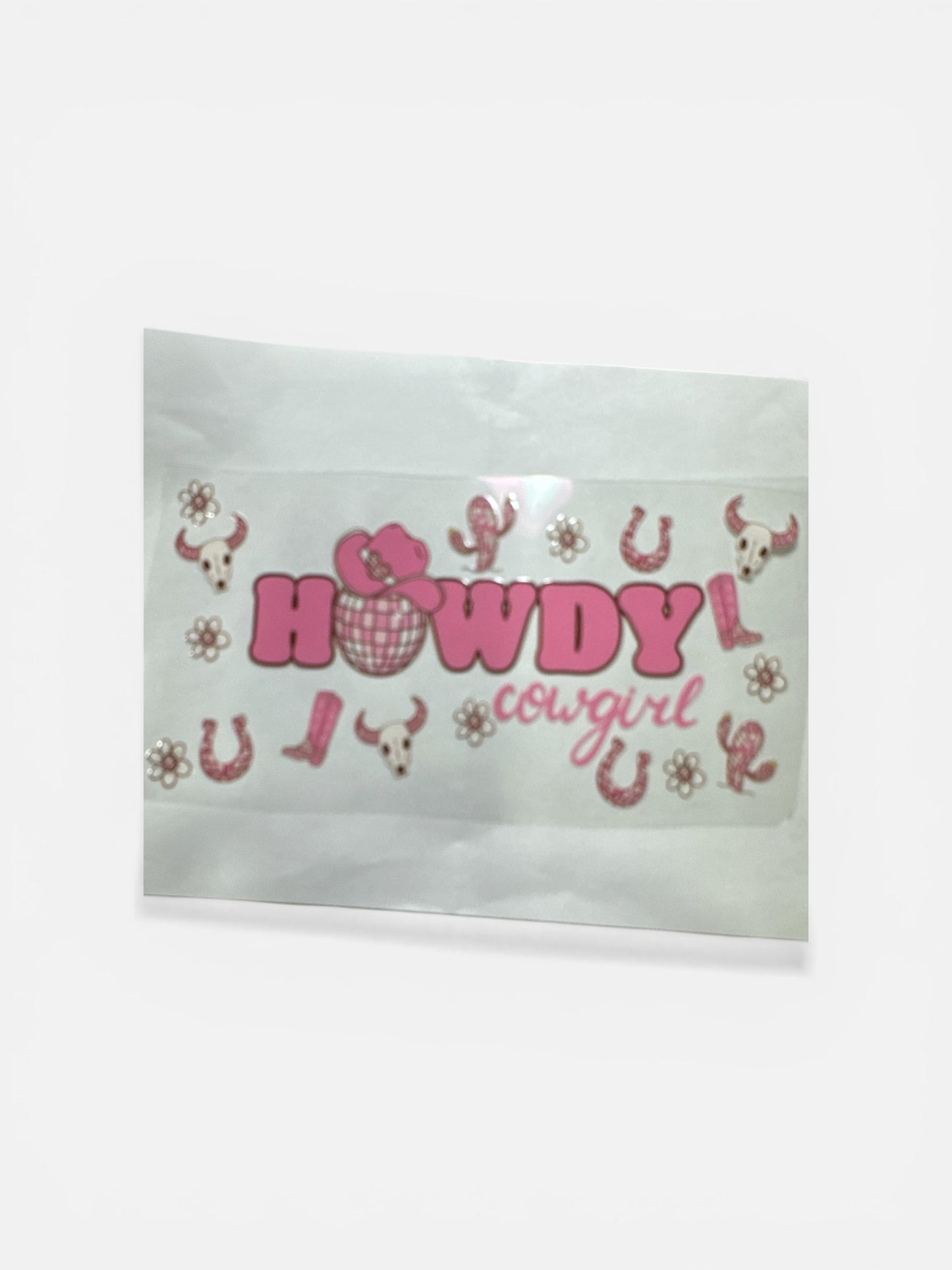 Howdy Cowgirl UV DTF Cup Wrap – 16oz #199