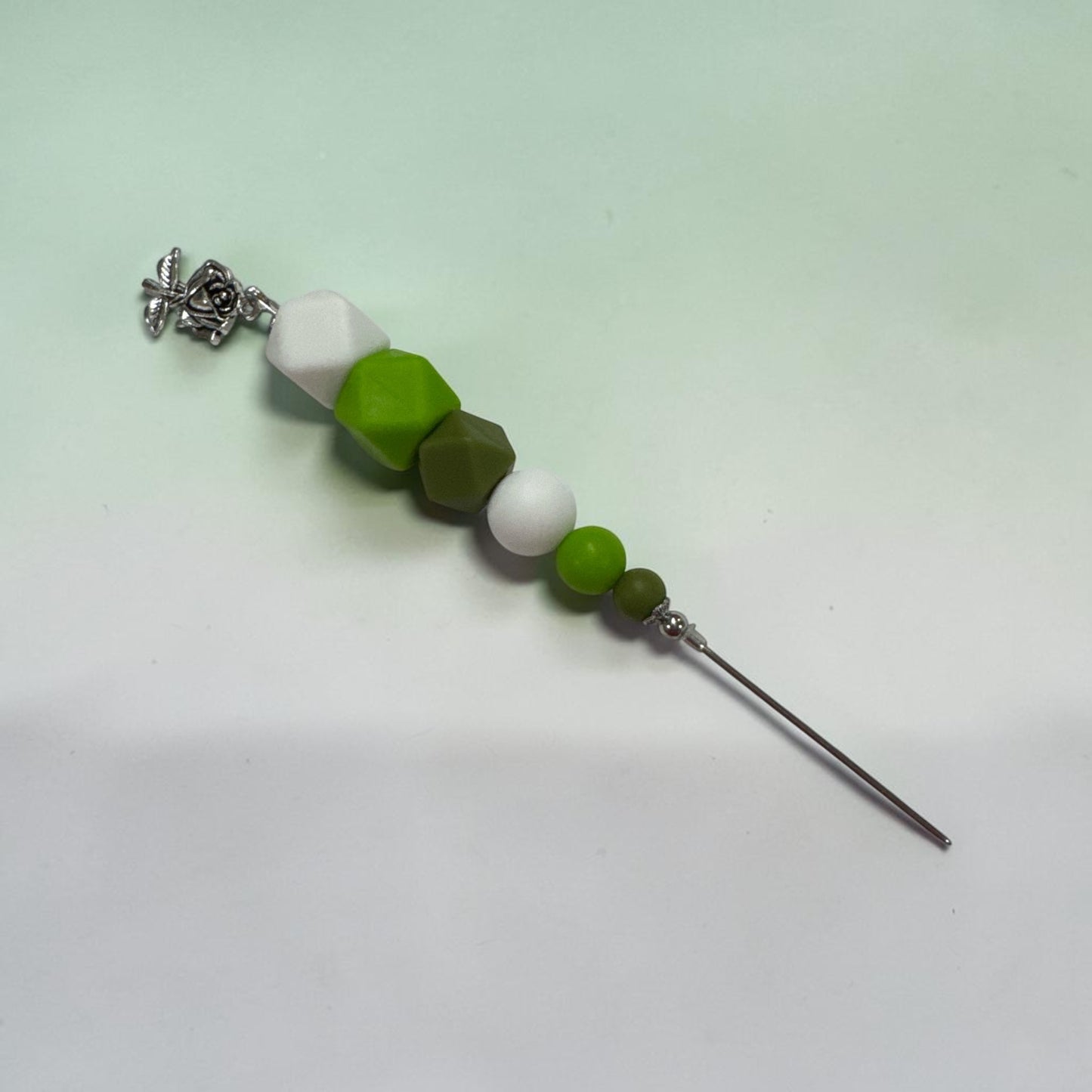 Beaded 6-inch Pokey Tool (Green and White)– Craft Pick for Vinyl Weeding & Detail Work
