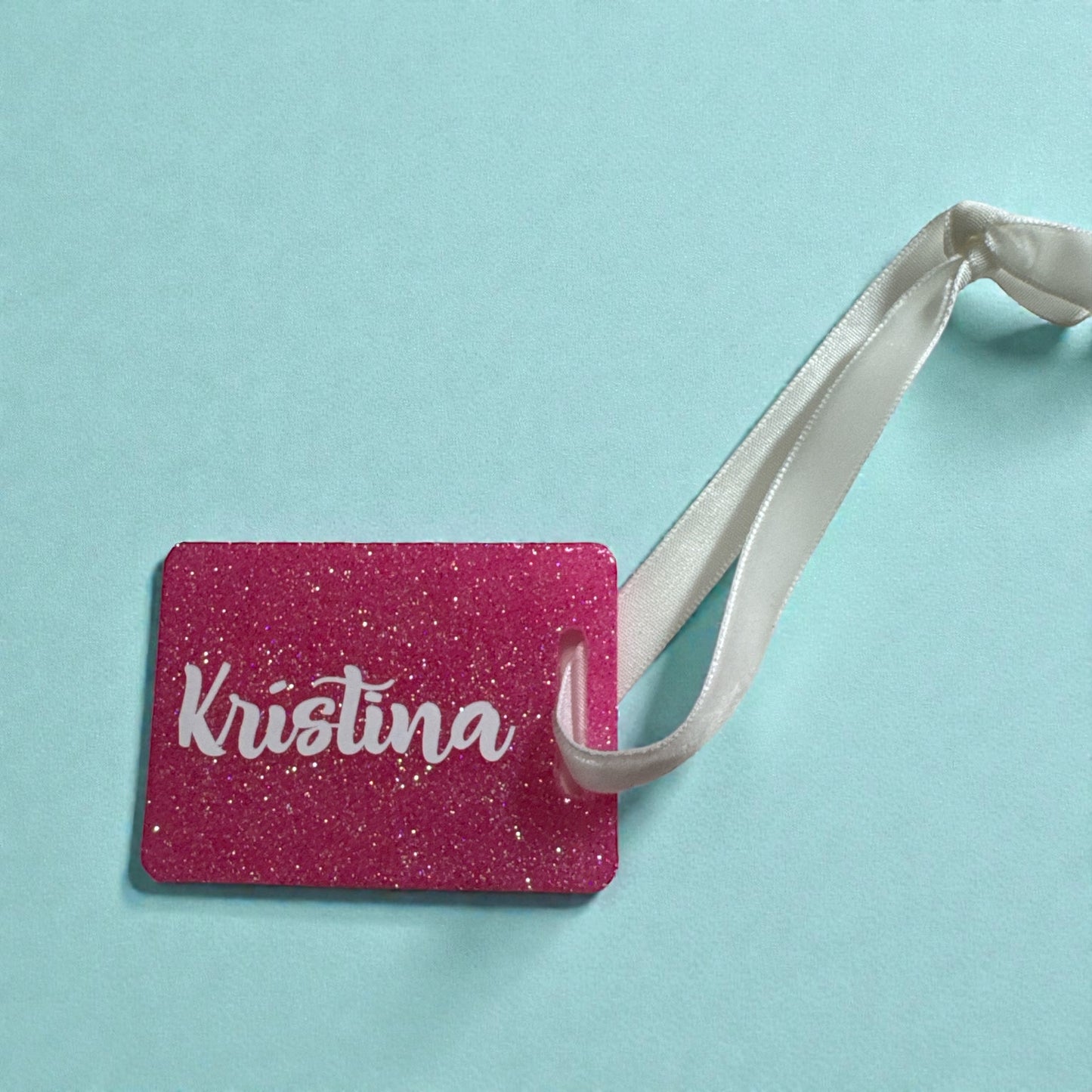Luggage Tag| Glitter Square| Acrylic– Custom Name Travel Accessory