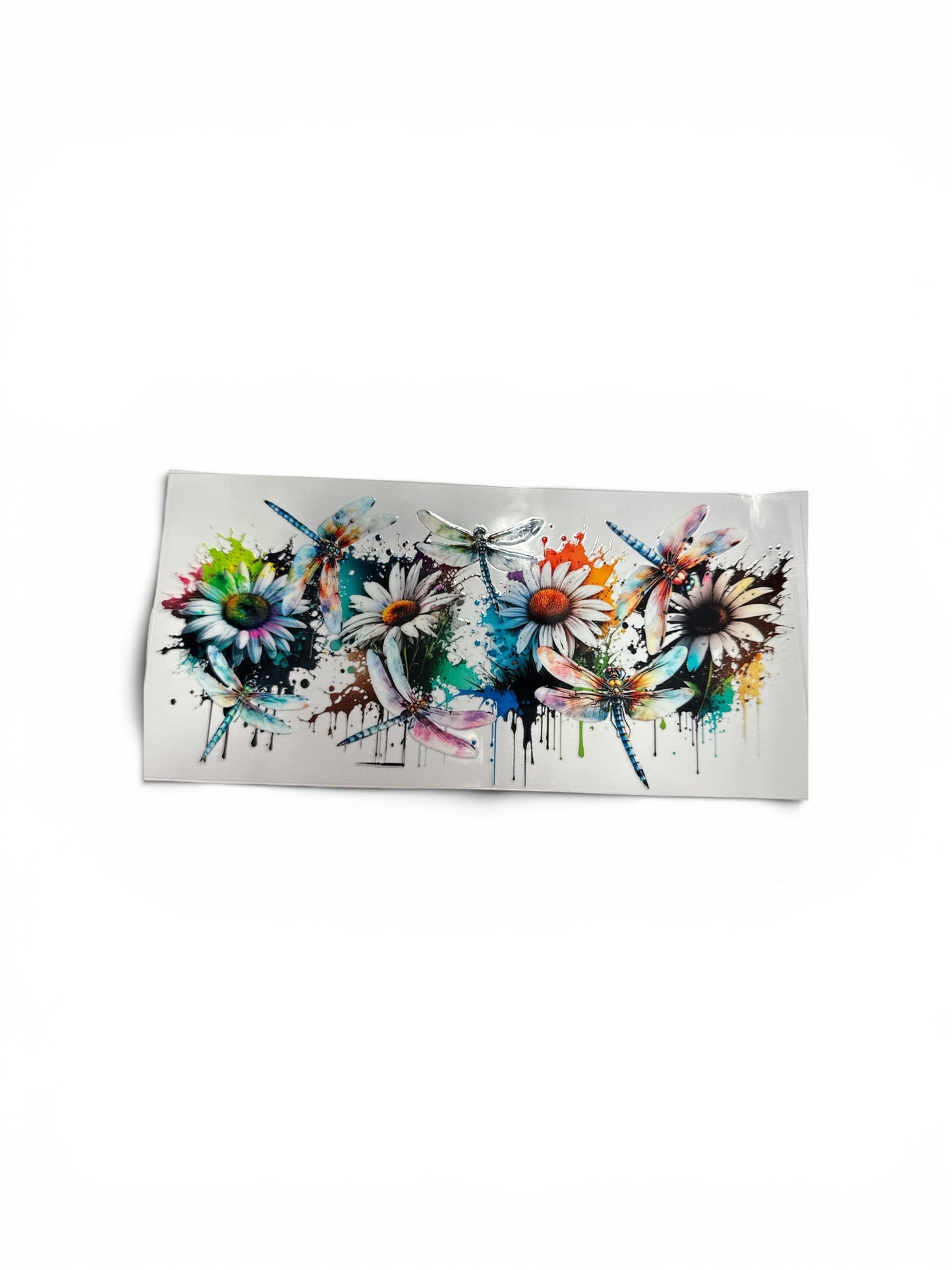 Daisy Flowers - with Dragonfly 16oz UV DTF Transfer for Cups #279