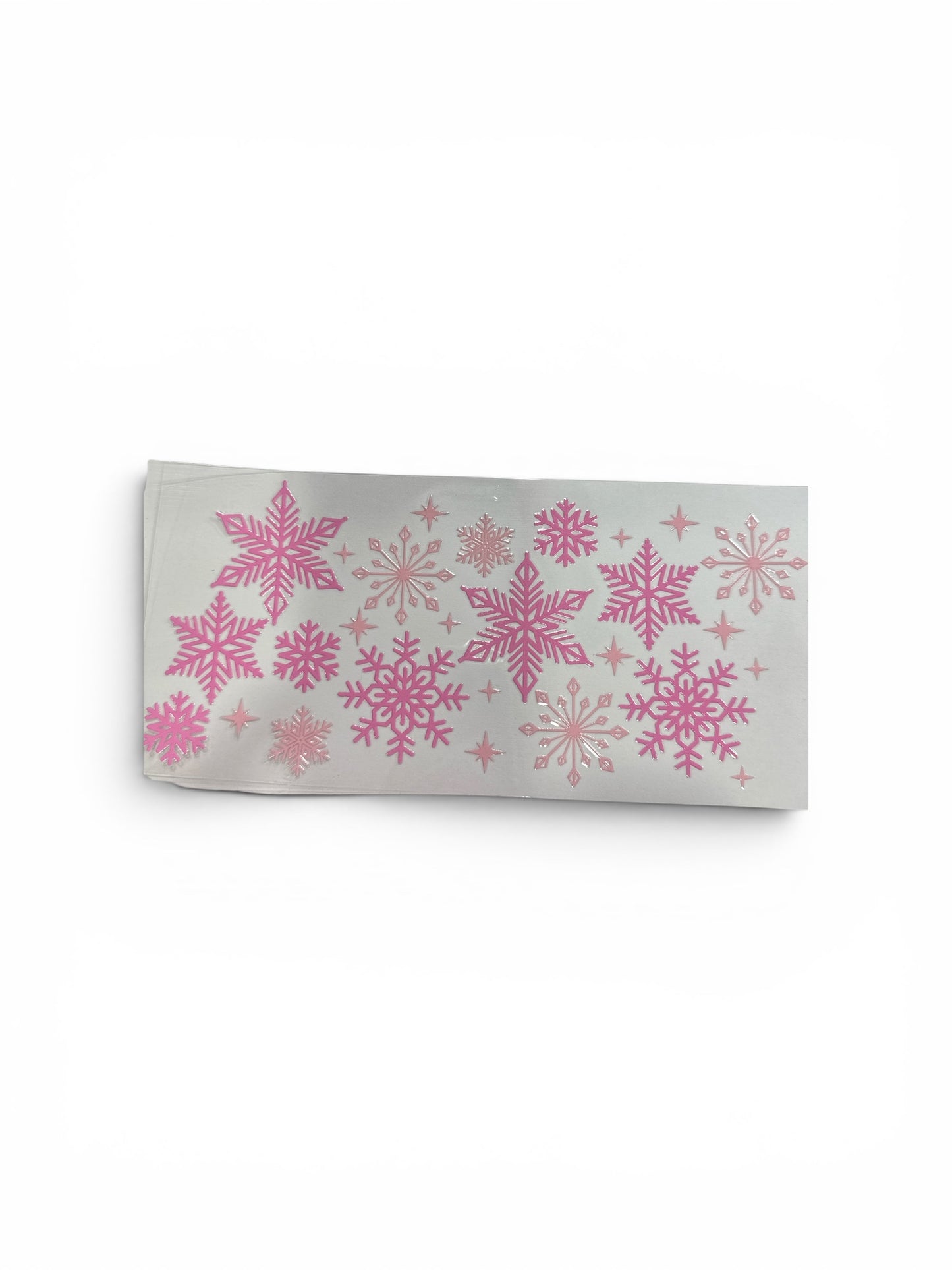 Pink Snowflakes 16oz UV DTF Transfer for Cups #313
