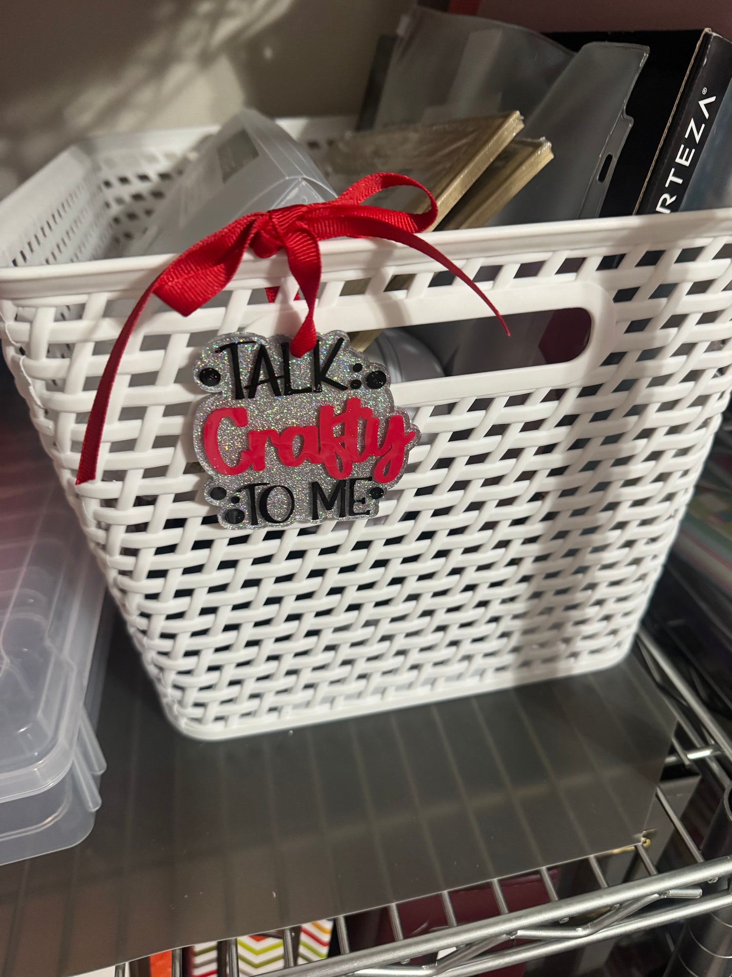 Craft Bag Tag – 5-Inch “Talk Crafty to Me” Acrylic Tag