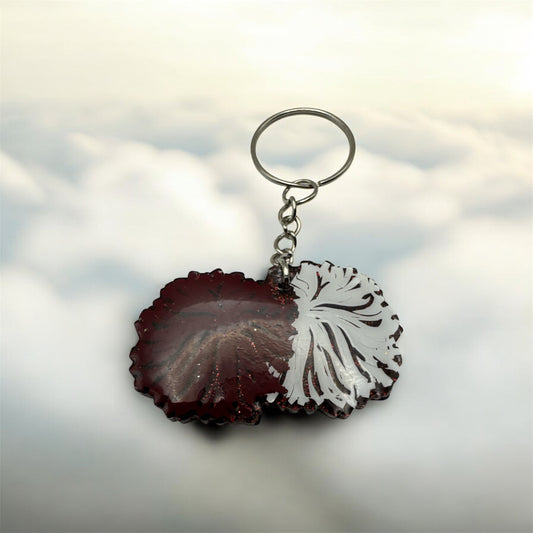 Cheer Pom Pom 2-inch Keychain, Bag Tag – Personalized with school name or cheerleader name.