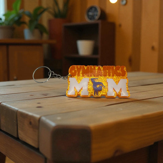 Gymnast Mom 3 inch Keychain – Personalized Gymnastics Bag Charm, Cute Gymnast Gift for Moms
