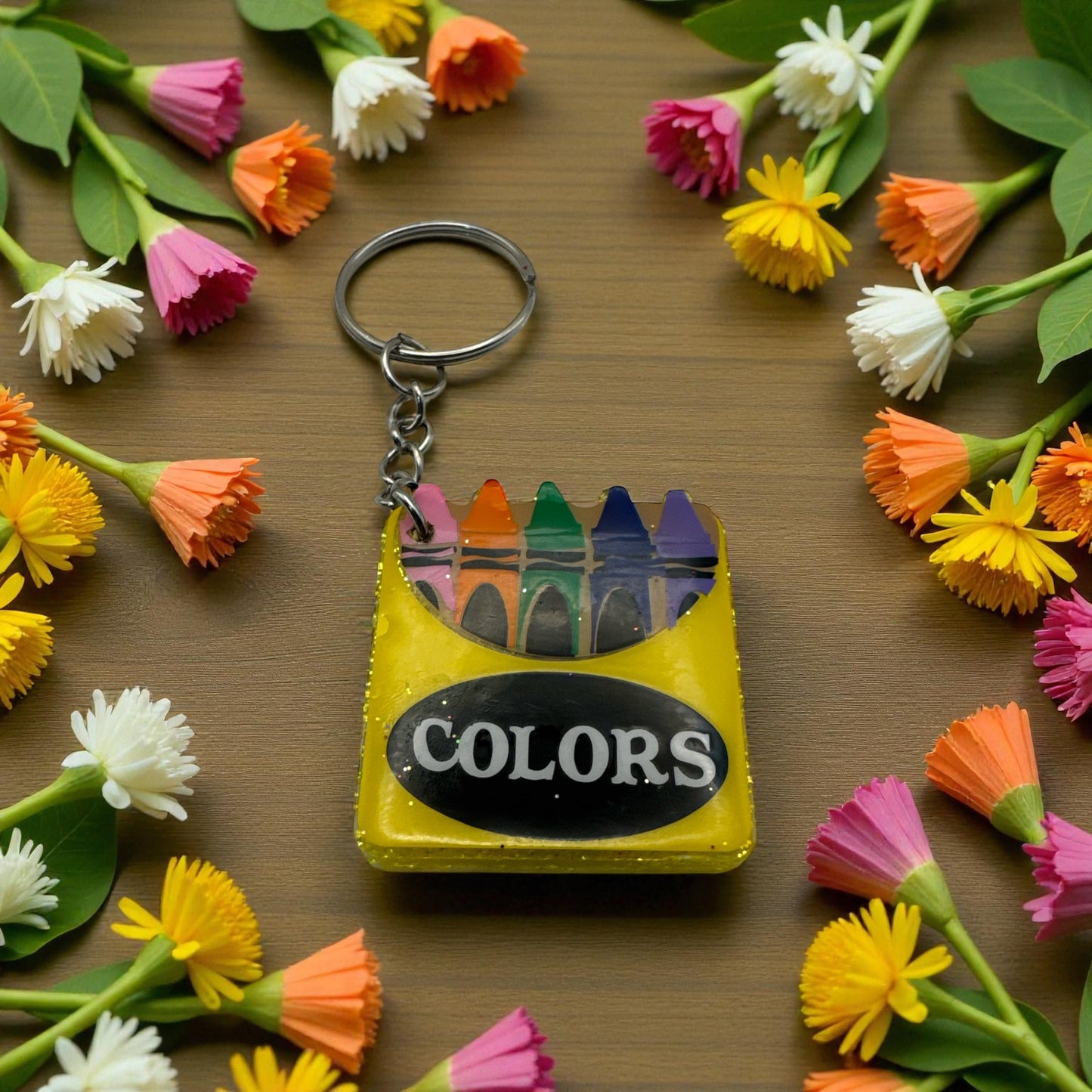 Crayon Box KEYCHAIN, Backpack or Luggage Tag. Teacher Appreciation Personalized