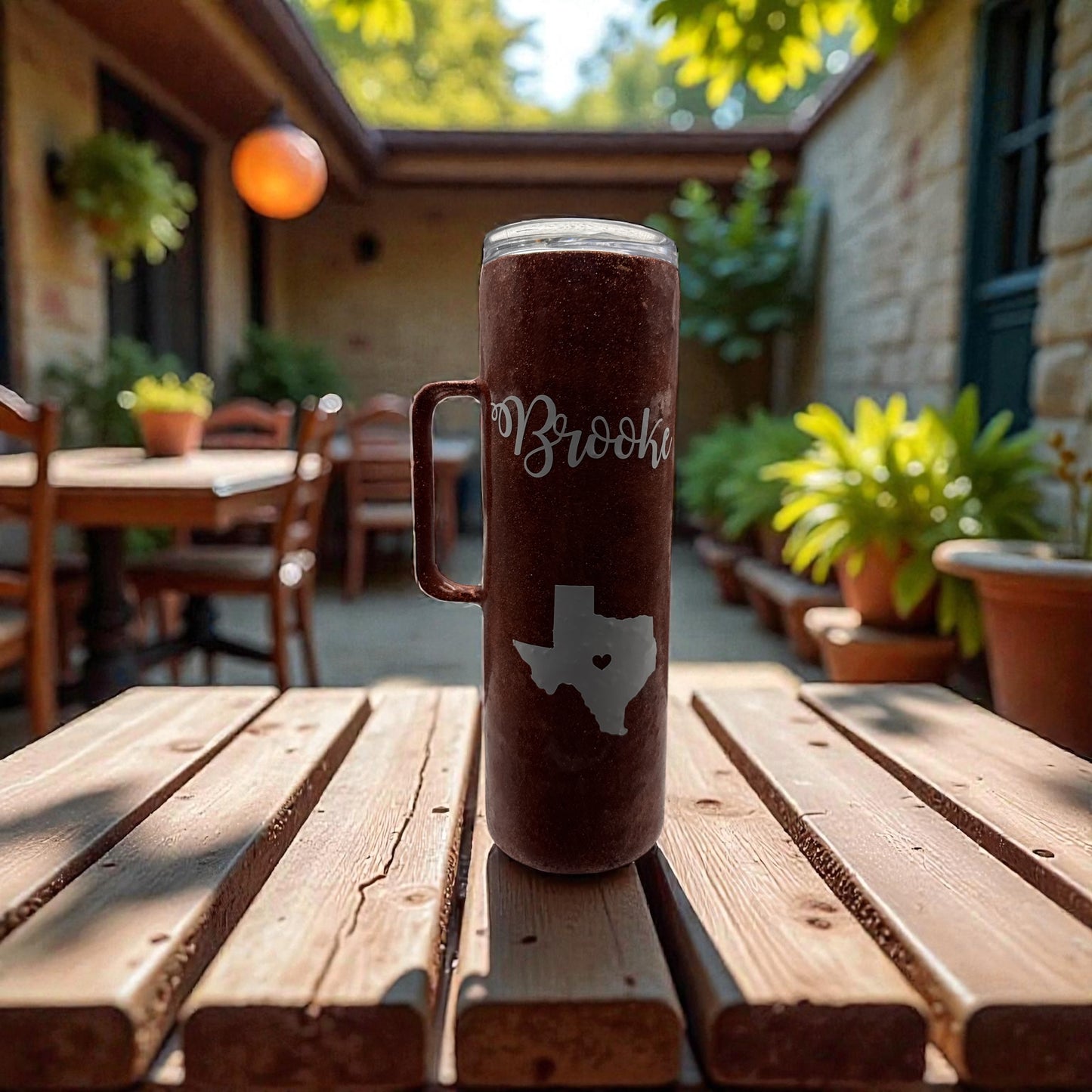 Texas College Mom, Custom and Personalized with Name, 30oz Skinny Tumbler