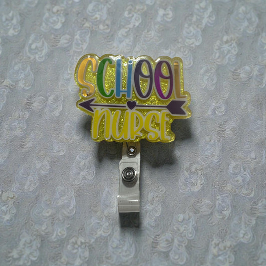 NURSE,Badge Reel, School ID, Badge Holder, Alligator Clip
