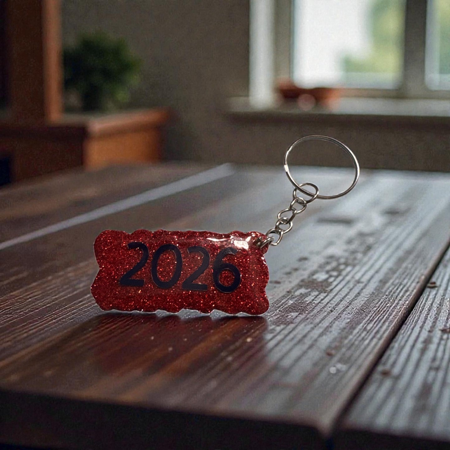 SENIOR 2-inch KEYCHAIN or Bag Tag.  Custom Glitter Acrylic. Grad year on the back!