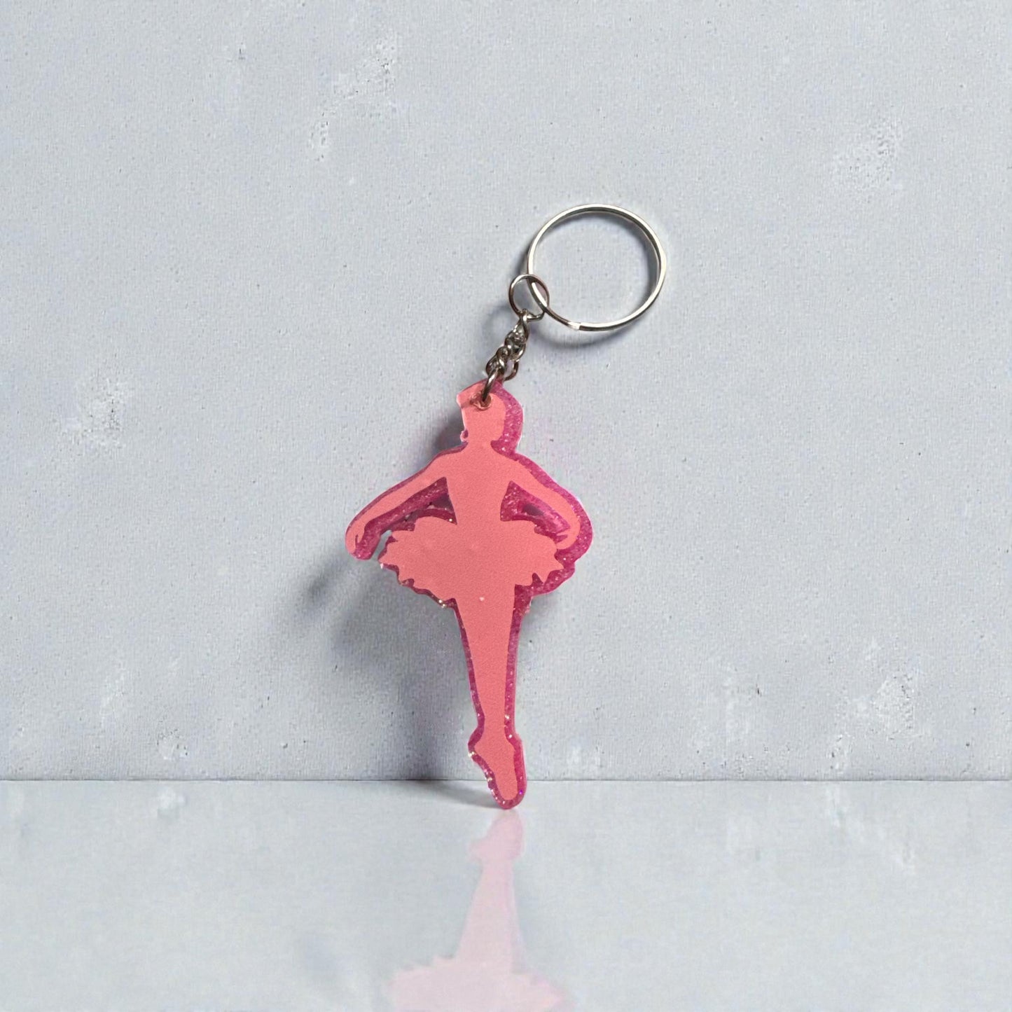 Ballerina KEYCHAIN -Custom Glitter Dance Bag – Pink Dancer